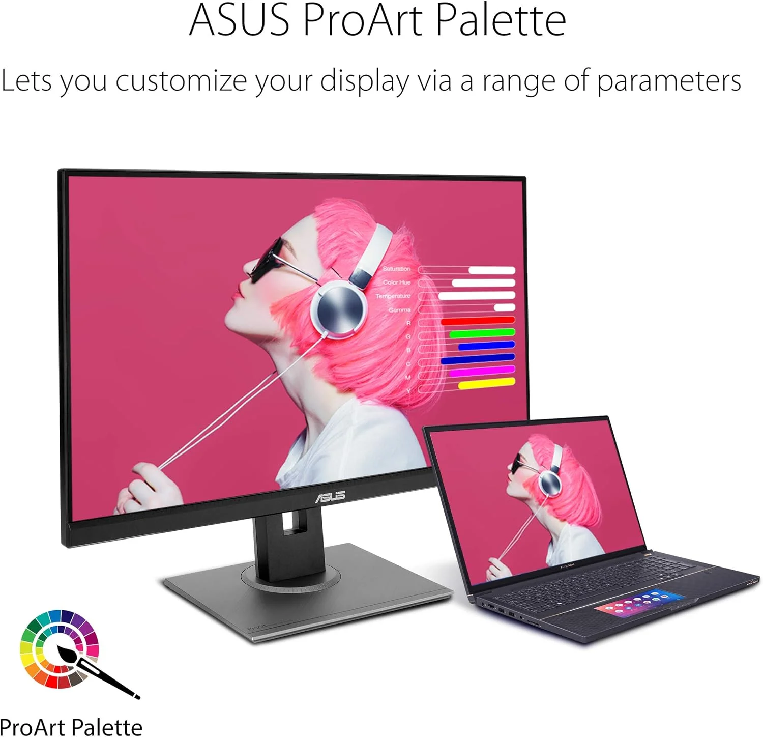مانیتور حرفه ای ASUS ProArt Display PA278QV - 27 اینچ، IPS، WQHD (2560 x 1440)، 100% sRGB، 100% Rec. 709، دقت رنگ ΔE < 2، تایید شده توسط Calman، ProArt Preset، ProArt Palette، پایه ارگونومیک
