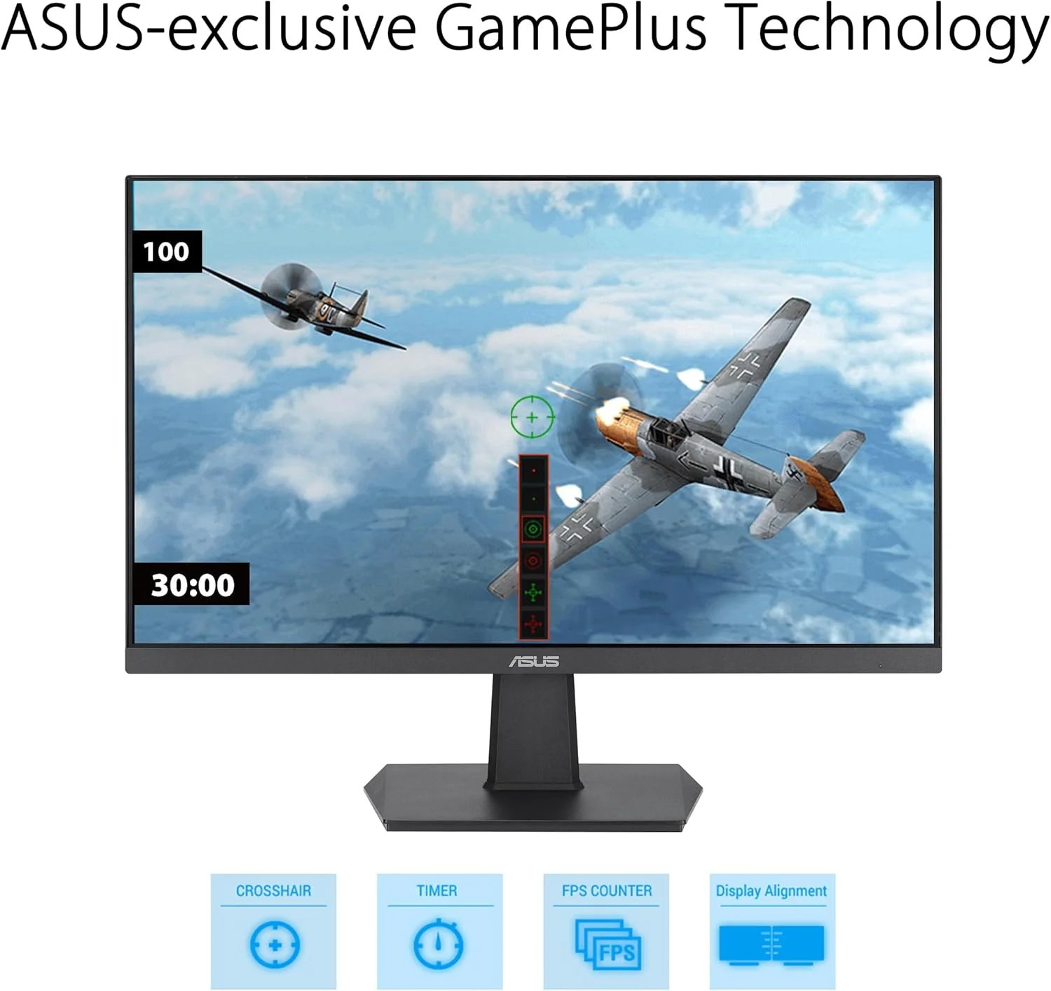 مانیتور گیمینگ مراقبت از چشم ASUS VA24EHF - 24 اینچ (قابل مشاهده 23.8 اینچ)، IPS، Full HD، بدون حاشیه، 100 هرتز، Adaptive-Sync، MPRT 1ms، HDMI، نور آبی کم، بدون پرش تصویر، قابلیت نصب روی دیوار