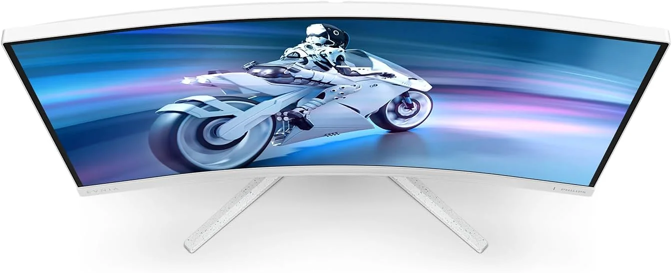 مانیتور گیمینگ خمیده 27 اینچی PHILIPS Evnia 27M2C5201L - FHD، 180 هرتز، 1 میلی‌ثانیه GtG، FreeSync Prem. (1920x1080، 2x HDMI 2.0، 1x DP 1.4) سفید