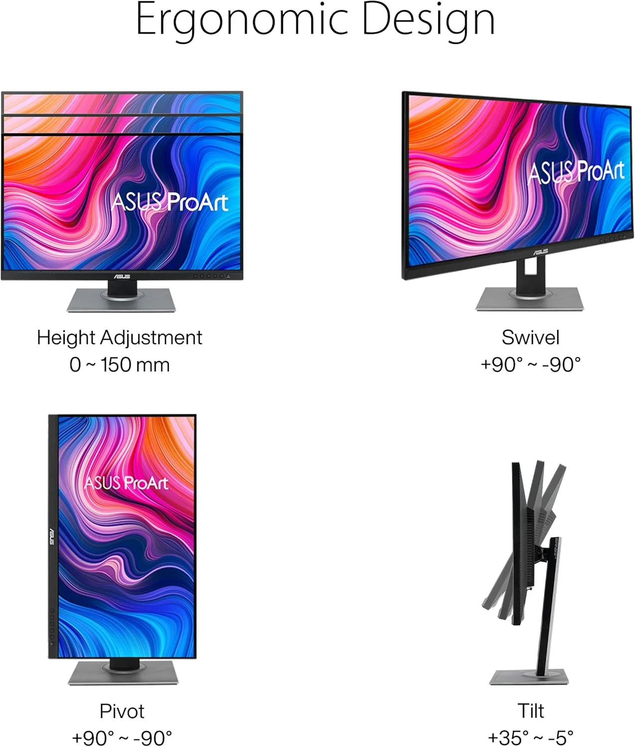 مانیتور حرفه ای ASUS ProArt Display PA278QV - 27 اینچ، IPS، WQHD (2560 x 1440)، 100% sRGB، 100% Rec. 709، دقت رنگ ΔE < 2، تایید شده توسط Calman، ProArt Preset، ProArt Palette، پایه ارگونومیک