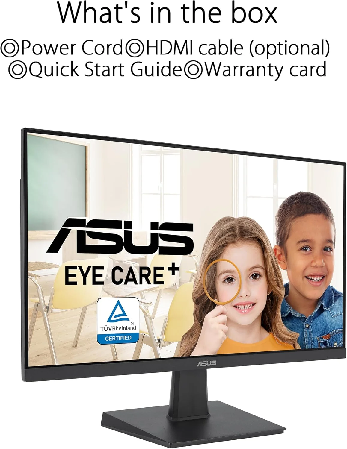 مانیتور گیمینگ مراقبت از چشم ASUS VA24EHF - 24 اینچ (قابل مشاهده 23.8 اینچ)، IPS، Full HD، بدون حاشیه، 100 هرتز، Adaptive-Sync، MPRT 1ms، HDMI، نور آبی کم، بدون پرش تصویر، قابلیت نصب روی دیوار