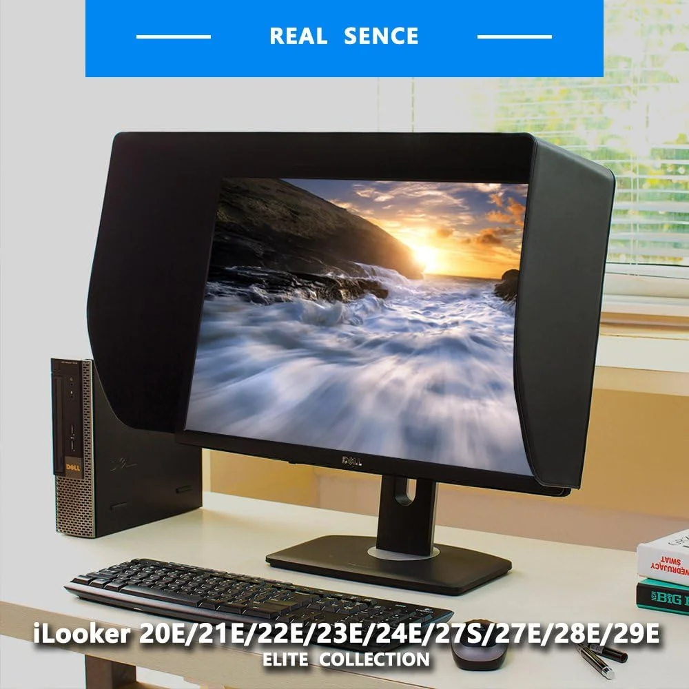 آفتابگیر مانیتور LCD LED مدل iLooker-27E سایز 27 اینچ مناسب برای مانیتورهای Dell HP Viewsonic Philips Samsung LG EIZO NEC ASUS ACER BENQ AOC LENOVO و سازگار با عرض قاب 635-655 میلی‌متر
