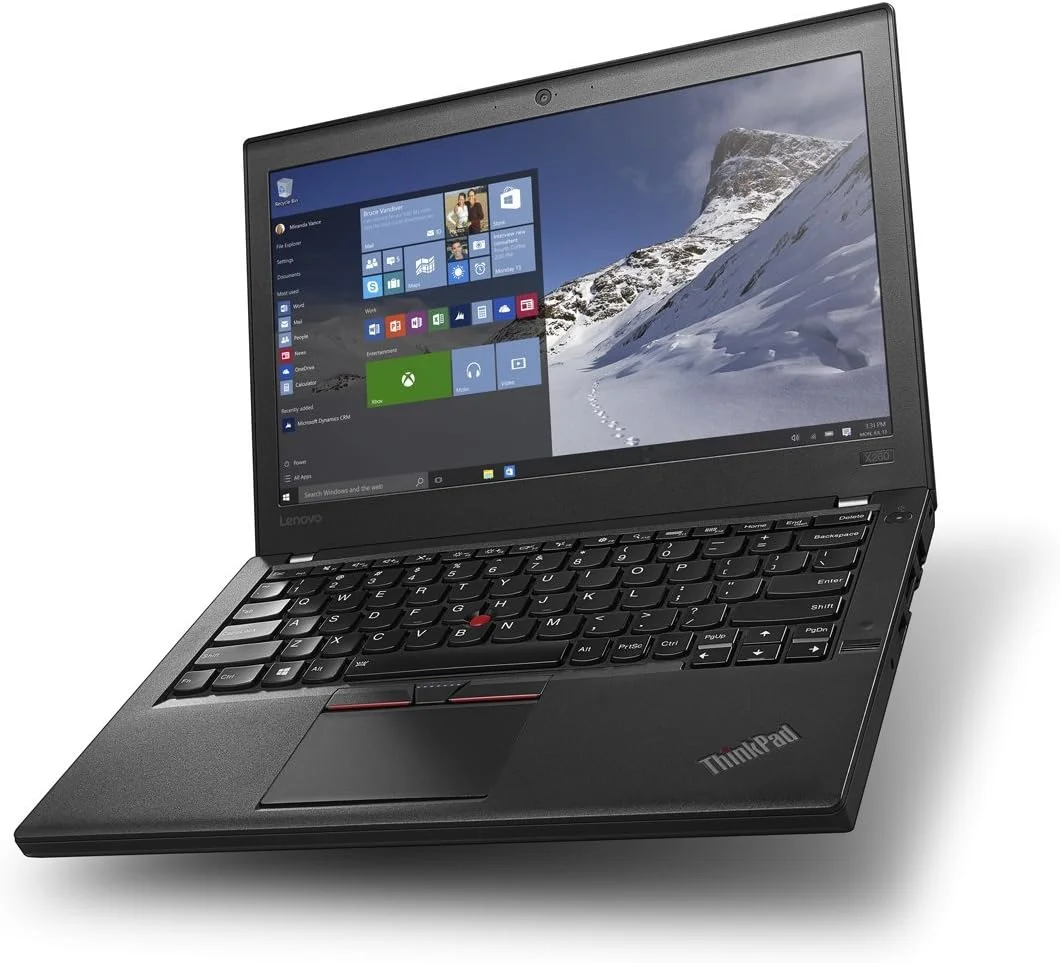 لپ تاپ تجاری لنوو Thinkpad X260 (بازسازی شده) - 20F60093US (صفحه نمایش 12.5 اینچی IPS، پردازنده Intel i5-6300U 2.4GHz، رم 8 گیگابایتی DDR4، حافظه SSD 256 گیگابایتی، بلوتوث 4.1، ویندوز 7/10 پرو 64 بیتی)