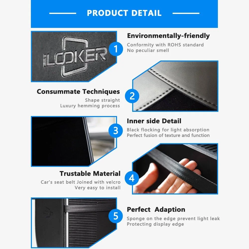 آفتابگیر مانیتور LCD LED مدل iLooker-27E سایز 27 اینچ مناسب برای مانیتورهای Dell HP Viewsonic Philips Samsung LG EIZO NEC ASUS ACER BENQ AOC LENOVO و سازگار با عرض قاب 635-655 میلی‌متر