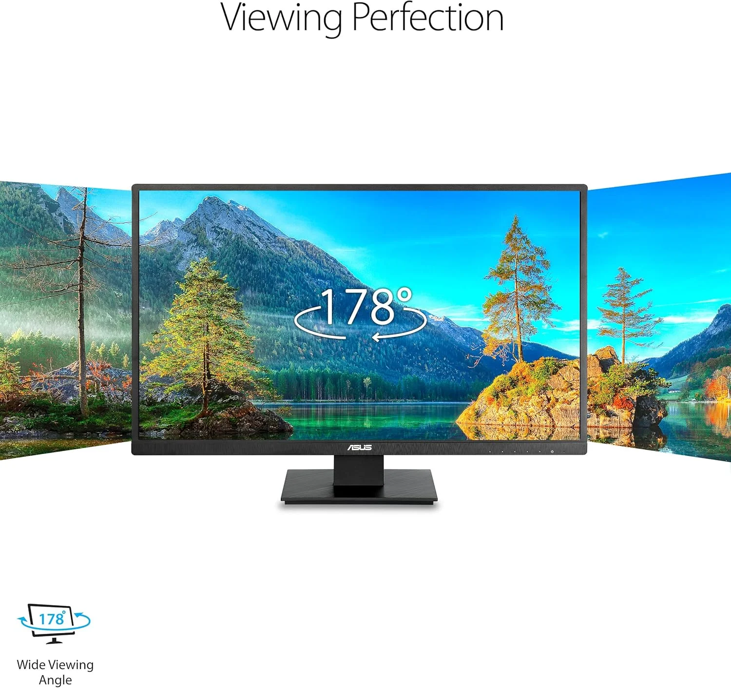 مانیتور 27 اینچی ایسوس مدل VA279HAE - Full HD، محافظت از چشم، نور آبی کم، بدون پرش تصویر، قابلیت نصب VESA، ضد انعکاس نور، HDMI، D-Sub، VGA