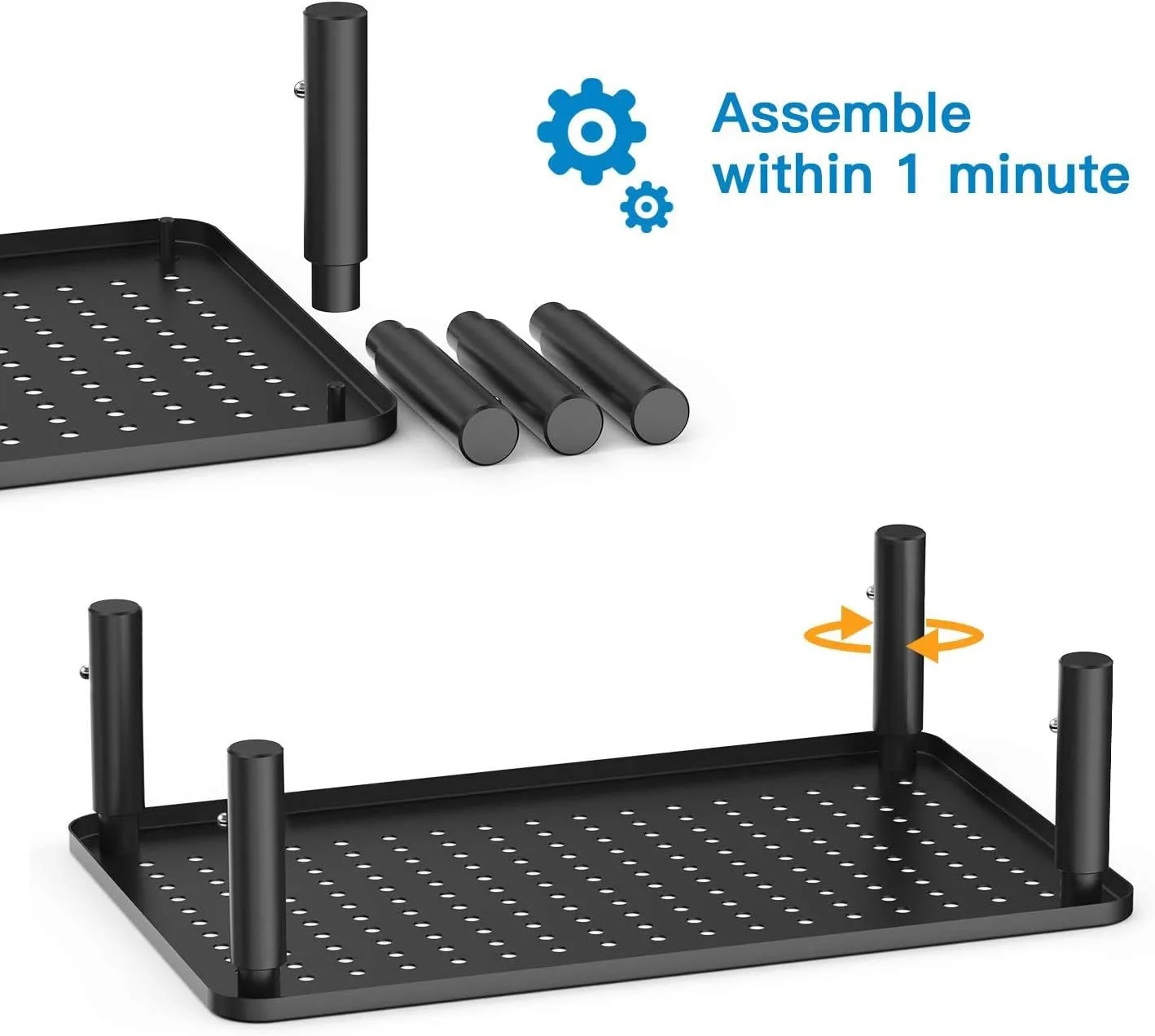پایه مانیتور و لپ تاپ قابل تنظیم Spnor با روکش لاستیکی ضد لغزش و ساختار فلزی مستحکم و ارتفاع قابل تنظیم (مشکی)