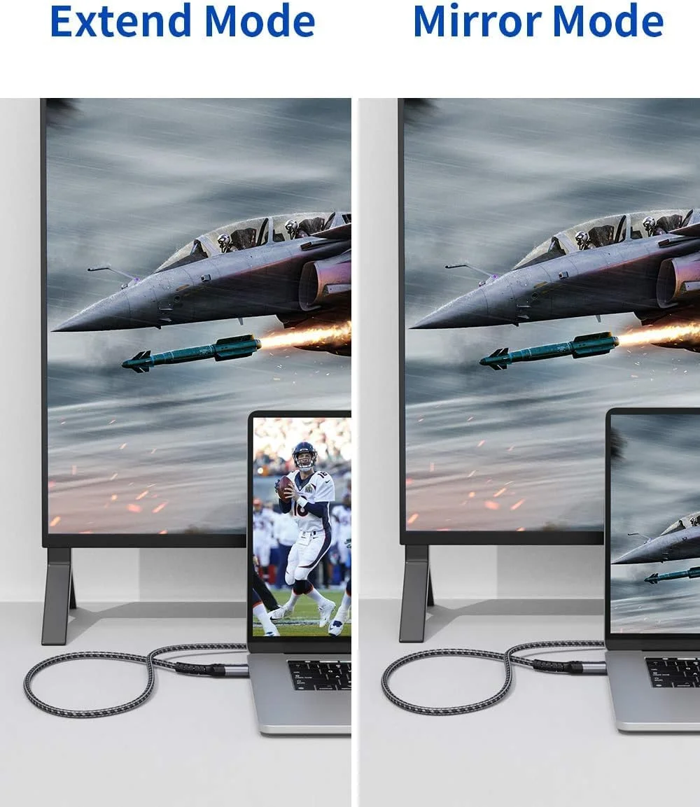 کابل 2 متری DisplayPort به HDMI جی ساکس 4K، 2K@120Hz، 4K@30Hz یک طرفه [روکش طلا، بافته شده، روکش آلومینیومی] اتصال کامپیوتر DP به مانیتور HDMI سازگار با Lenovo، HP، Dell، AMD، NVIDIA، پروژکتور