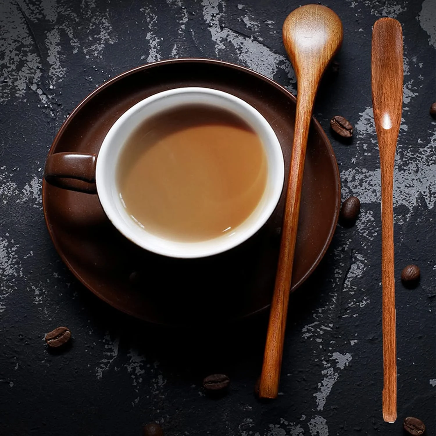 ست قاشق چوبی دست ساز ممتاز - ایده آل برای قهوه، چای و نوشیدنی های سرد - قاشق های کوچک همزن برای مزه کردن و مخلوط کردن ست قاشق چوبی دست ساز ممتاز - ایده آل برای قهوه، چای و نوشیدنی های سرد - قاشق های کوچک همزن برای مزه کردن و مخلوط کردن