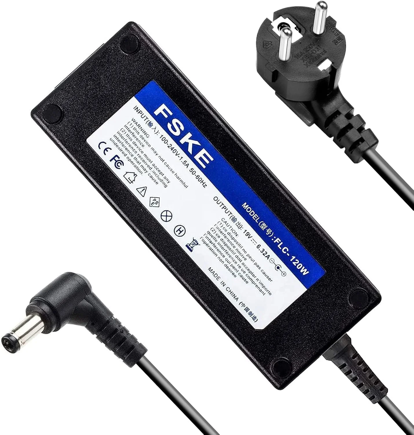 منبع تغذیه لپ تاپ FSKE برای ASUS 19V 6.32A 120W آداپتور شارژر کانکتور: 5.5 * 2.5mm