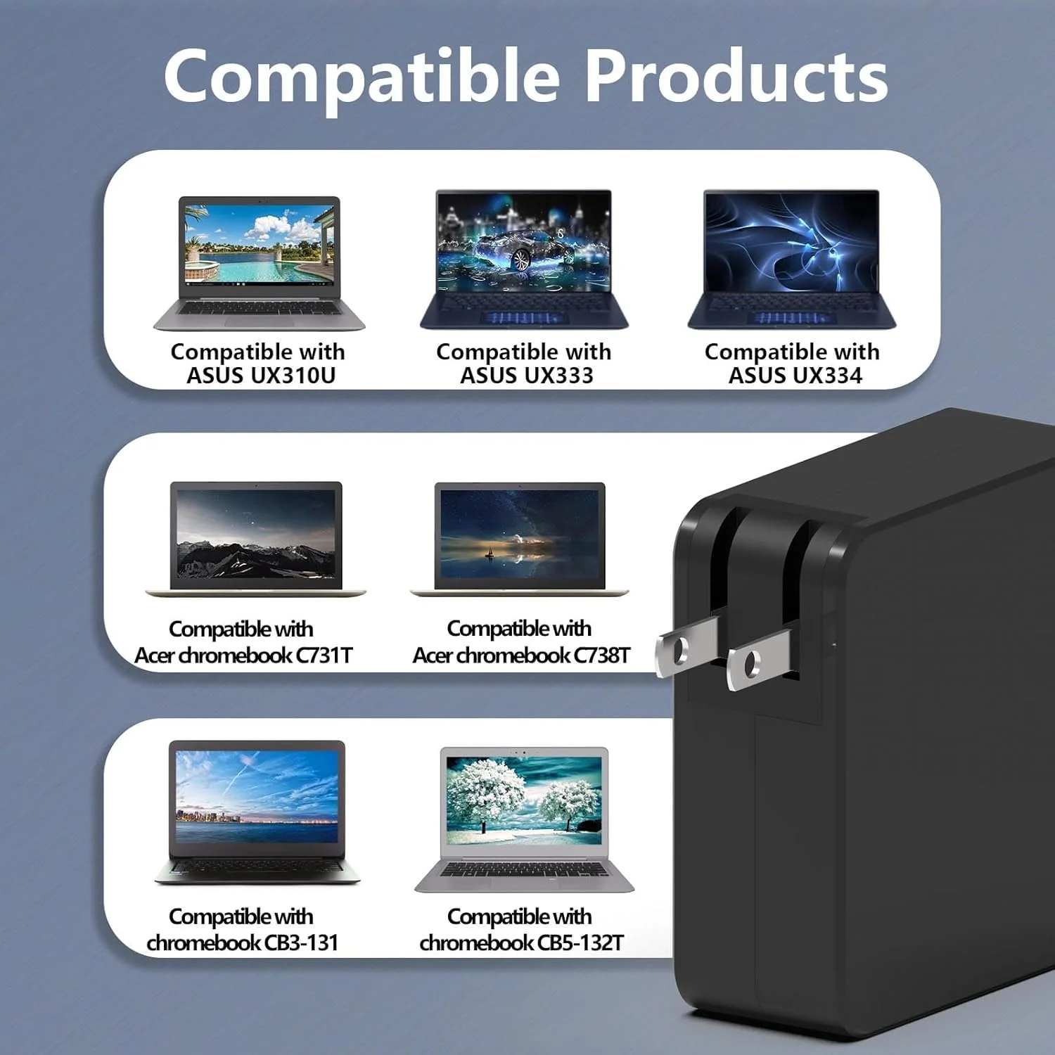 Hafiuege Laptop Charger Fit for Asus, Fit for Vivobook, Zenbook and More Series, Chromebook Notebook Replacement, Round Connector, 65W, 45W, 33W Hafiuege Laptop Charger Fit for Asus, Fit for Vivobook, Zenbook and More Series, Chromebook Notebook Replacement, Round Connector, 65W, 45W, 33W