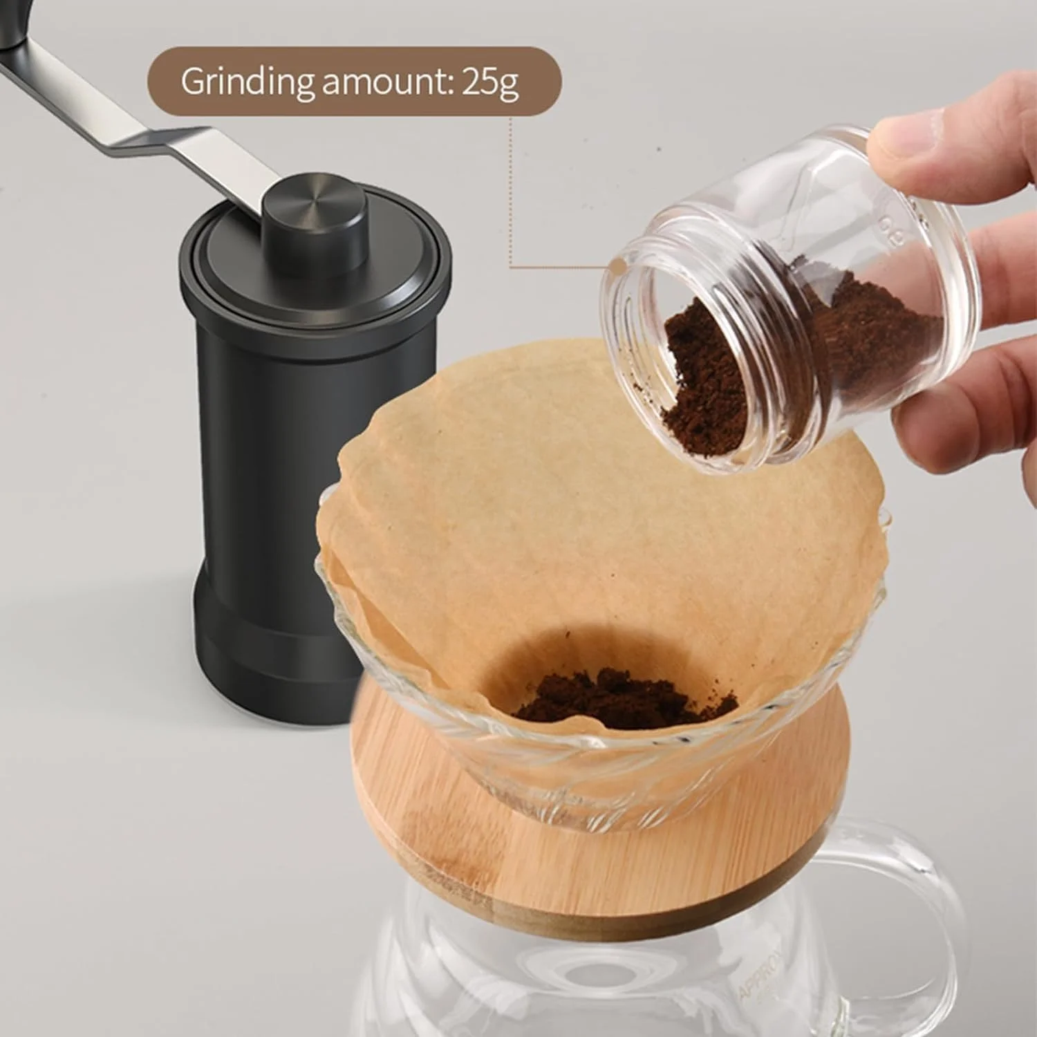 آسیاب قهوه دستی KASTWAVE - 5 درجه زبری قابل تنظیم - مناسب برای اسپرسو، قهوه دمی، فرنچ پرس و پور اوور - ایده آل برای خانه، کمپینگ، مسافرت، قابل حمل آسیاب قهوه دستی KASTWAVE - 5 درجه زبری قابل تنظیم - مناسب برای اسپرسو، قهوه دمی، فرنچ پرس و پور اوور - ایده آل برای خانه، کمپینگ، مسافرت، قابل حمل