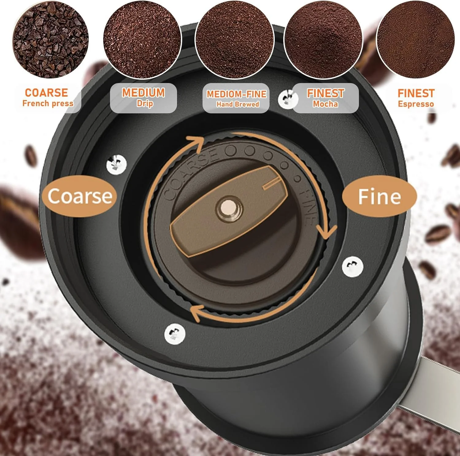 آسیاب قهوه دستی KASTWAVE - 5 درجه زبری قابل تنظیم - مناسب برای اسپرسو، قهوه دمی، فرنچ پرس و پور اوور - ایده آل برای خانه، کمپینگ، مسافرت، قابل حمل آسیاب قهوه دستی KASTWAVE - 5 درجه زبری قابل تنظیم - مناسب برای اسپرسو، قهوه دمی، فرنچ پرس و پور اوور - ایده آل برای خانه، کمپینگ، مسافرت، قابل حمل