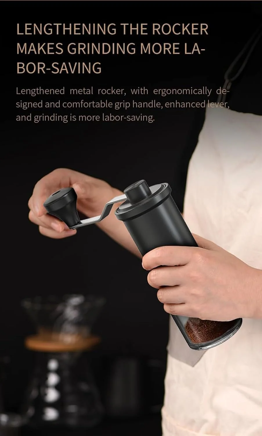 آسیاب قهوه دستی KASTWAVE - 5 درجه زبری قابل تنظیم - مناسب برای اسپرسو، قهوه دمی، فرنچ پرس و پور اوور - ایده آل برای خانه، کمپینگ، مسافرت، قابل حمل آسیاب قهوه دستی KASTWAVE - 5 درجه زبری قابل تنظیم - مناسب برای اسپرسو، قهوه دمی، فرنچ پرس و پور اوور - ایده آل برای خانه، کمپینگ، مسافرت، قابل حمل