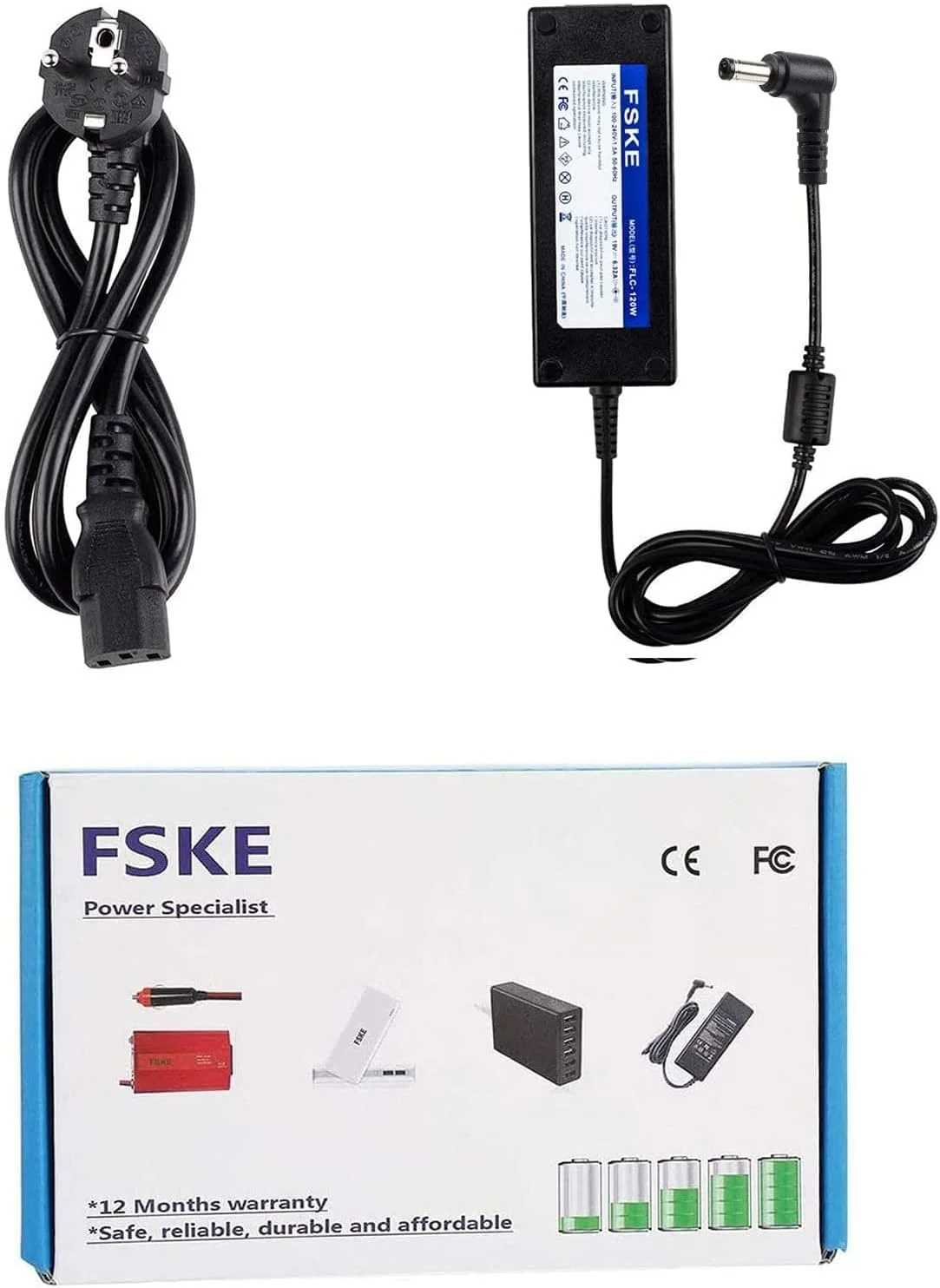منبع تغذیه لپ تاپ FSKE برای ASUS 19V 6.32A 120W آداپتور شارژر کانکتور: 5.5 * 2.5mm منبع تغذیه لپ تاپ FSKE برای ASUS 19V 6.32A 120W آداپتور شارژر کانکتور: 5.5 * 2.5mm