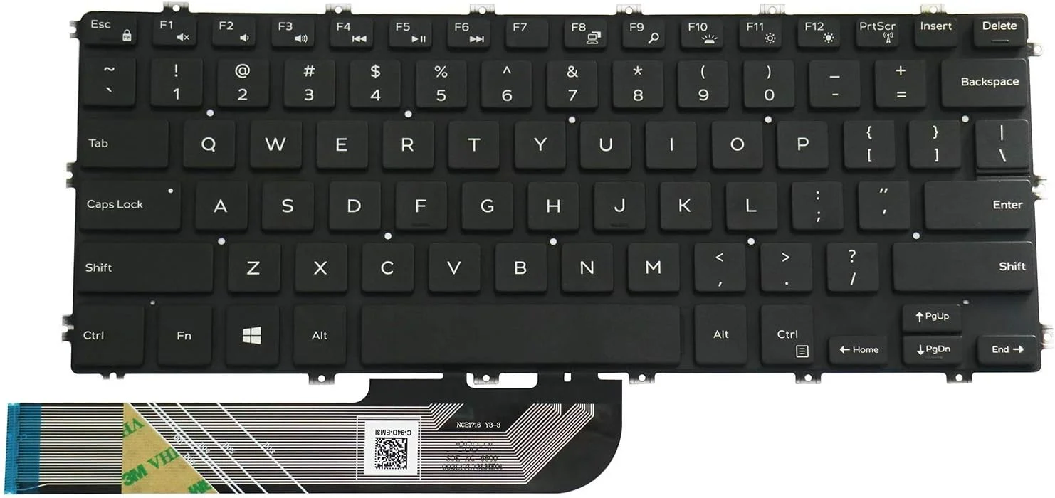 کیبورد جایگزین AUTENS US برای لپ تاپ های Dell Inspiron 5480 5481 5482 5485 5488 5491 5580 5582 5585 5591 7386 7580 7586 / Vostro 5481 5581 بدون قاب (دارای نور پس زمینه)…