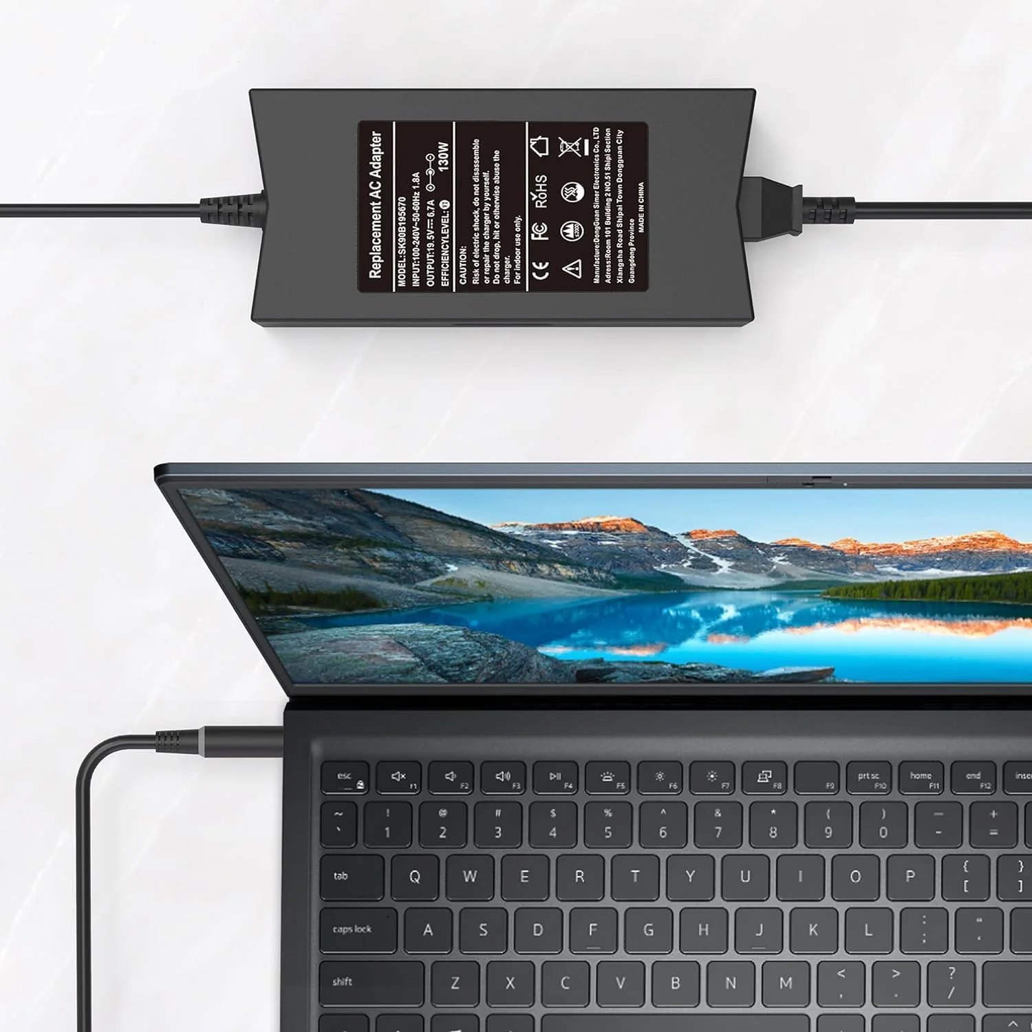 آداپتور برق 130 واتی لپ تاپ سازگار با Dell Inspiron 15 7000 7559، سازگار با شارژر Dell G3 G5، داک استیشن Dell d6000 PA-4E LA130PM121 DA130PE1-00