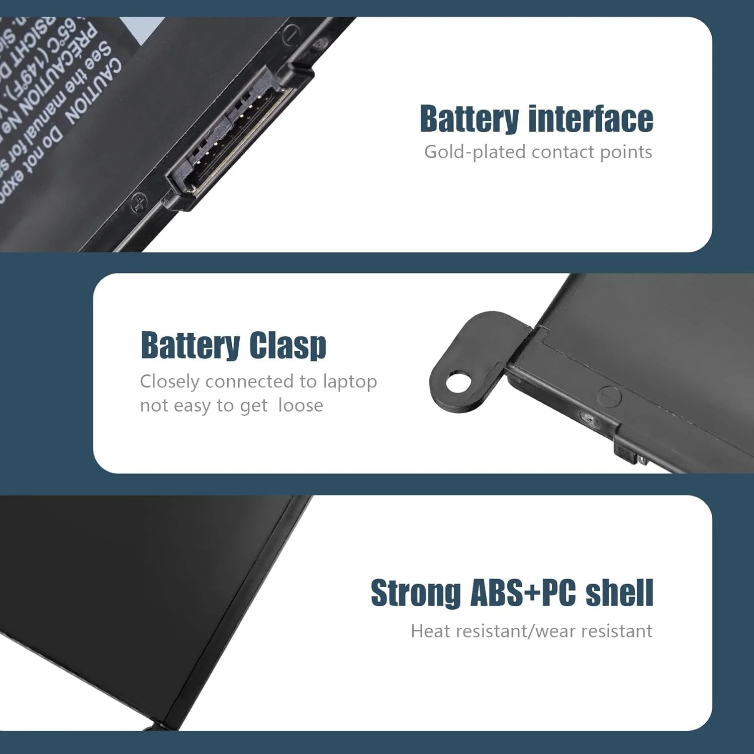 باتری WDX0R سازگار با Dell Inspiron 13 5368 5378 5379 7368 7378 14-7460 15-5565 5567 5568 5578 7570 7560 7569 7579 17-5765 5767 – جایگزین FC92N T2JX4 3CRH3 CYMGM – 11.4V 42Wh 3-Cell