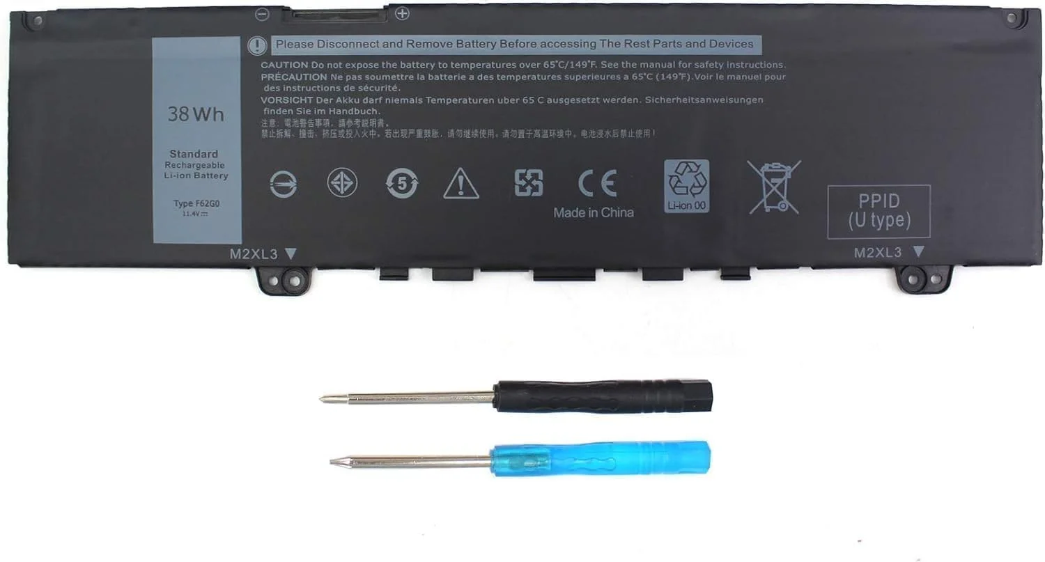 باتری جدید سازگار 38WH 39DY5 F62G0 برای / دل Inspiron 13 7000 i7373 7373 7386 2-in-1 7370 7380 5370 P83G P87G P91G P83G001 P83G002 P87G001 Vostro 13