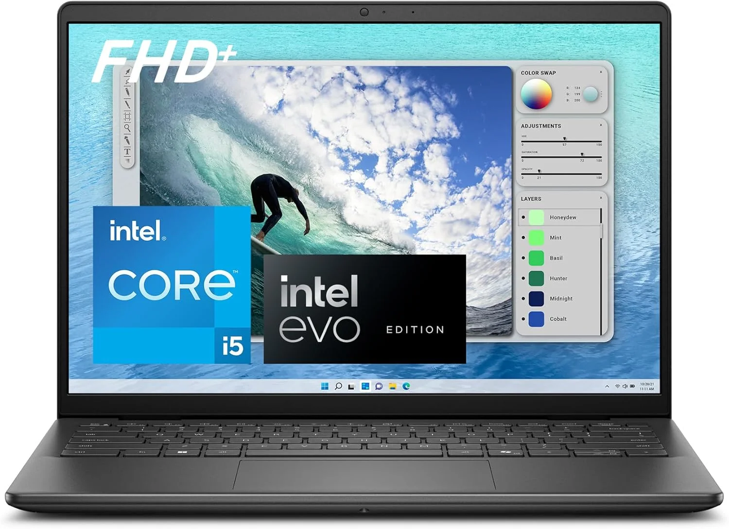 لپ تاپ Dell Inspiron 5440 - صفحه نمایش 14.0 اینچی 16:10 FHD+ (1920 x 1200)، پردازنده Intel Core i5-1334U، رم 8 گیگابایتی DDR5، حافظه SSD 512 گیگابایتی، گرافیک Intel UHD، ویندوز 11 هوم، خدمات در محل - مشکی کربنی