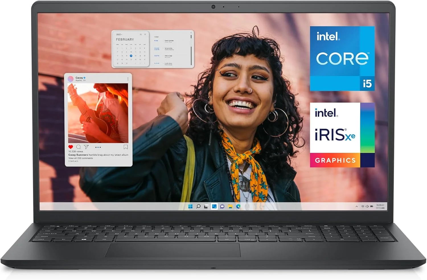لپ تاپ Dell Inspiron 3530 - صفحه نمایش لمسی 15.6 اینچی FHD (1920 x 1080)، پردازنده Intel Core i5-1335U، رم 16 گیگابایتی DDR4، حافظه SSD 512 گیگابایتی، گرافیک Intel Iris Xe، ویندوز 11 Home - مشکی کربنی