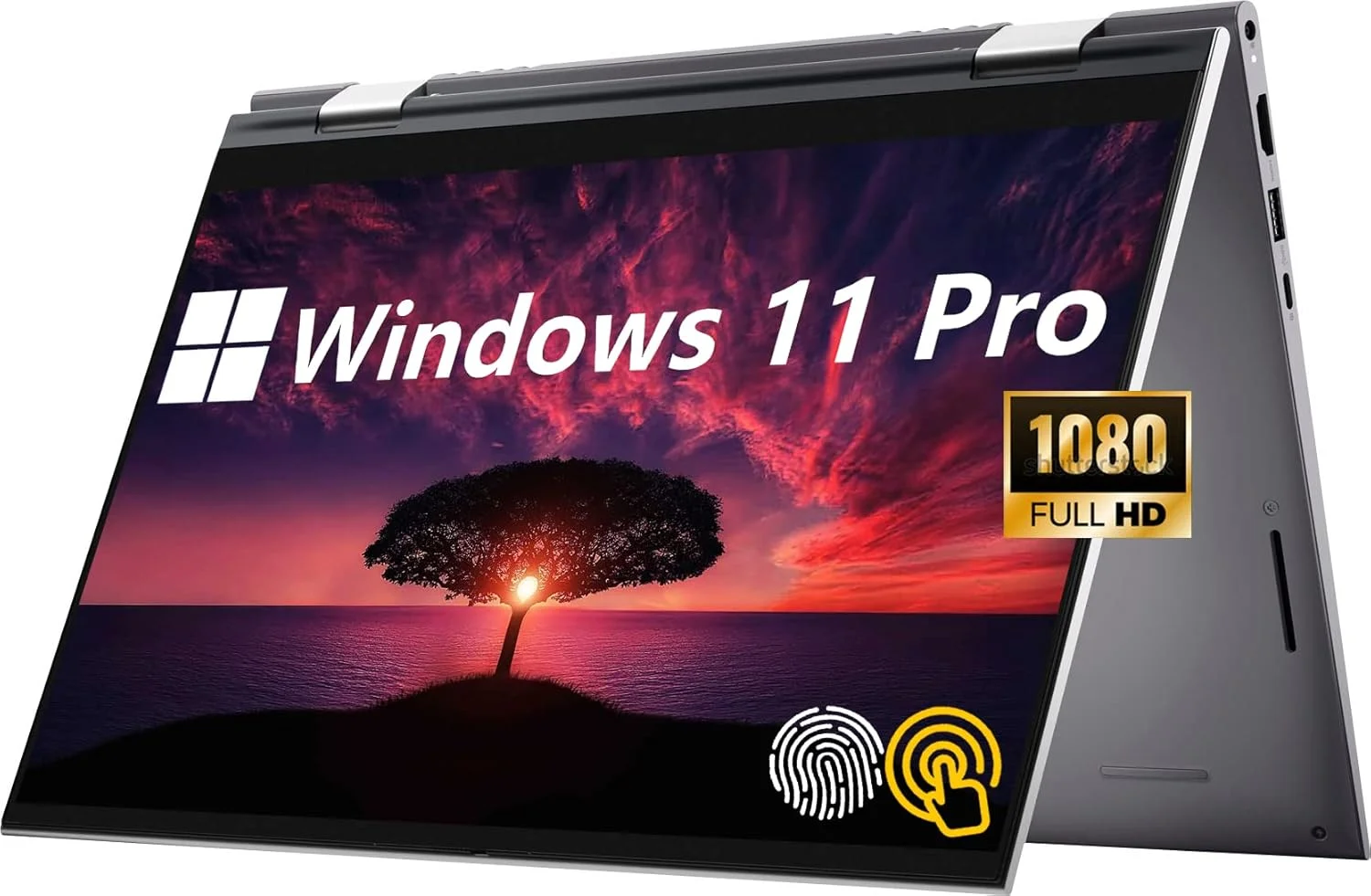 لپ تاپ تجاری تبدیل شونده 2 در 1 دل Inspiron 14 5410، صفحه نمایش لمسی 14 اینچی FHD، پردازنده نسل 11 اینتل Core i5-1135G7، ویندوز 11، رم 16 گیگابایتی SSD 512 گیگابایتی، حسگر اثر انگشت، صفحه کلید با نور پس زمینه (ارتقا یافته)