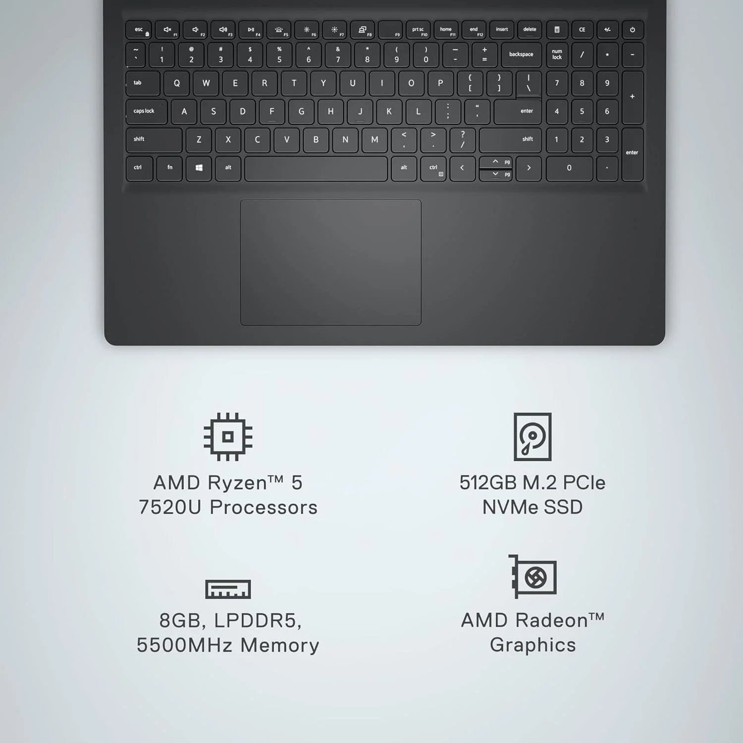 لپ تاپ دل Inspiron 15 3535 با صفحه نمایش 15.6 اینچی FHD (1920 x 1080)، پردازنده AMD Ryzen 5 7520U، رم 8 گیگابایتی DDR4، حافظه SSD 512 گیگابایتی، گرافیک AMD Radeon، ویندوز 11 هوم، 6 ماه مهاجرت، مشکی کربنی لپ تاپ دل Inspiron 15 3535 با صفحه نمایش 15.6 اینچی FHD (1920 x 1080)، پردازنده AMD Ryzen 5 7520U، رم 8 گیگابایتی DDR4، حافظه SSD 512 گیگابایتی، گرافیک AMD Radeon، ویندوز 11 هوم، 6 ماه مهاجرت، مشکی کربنی