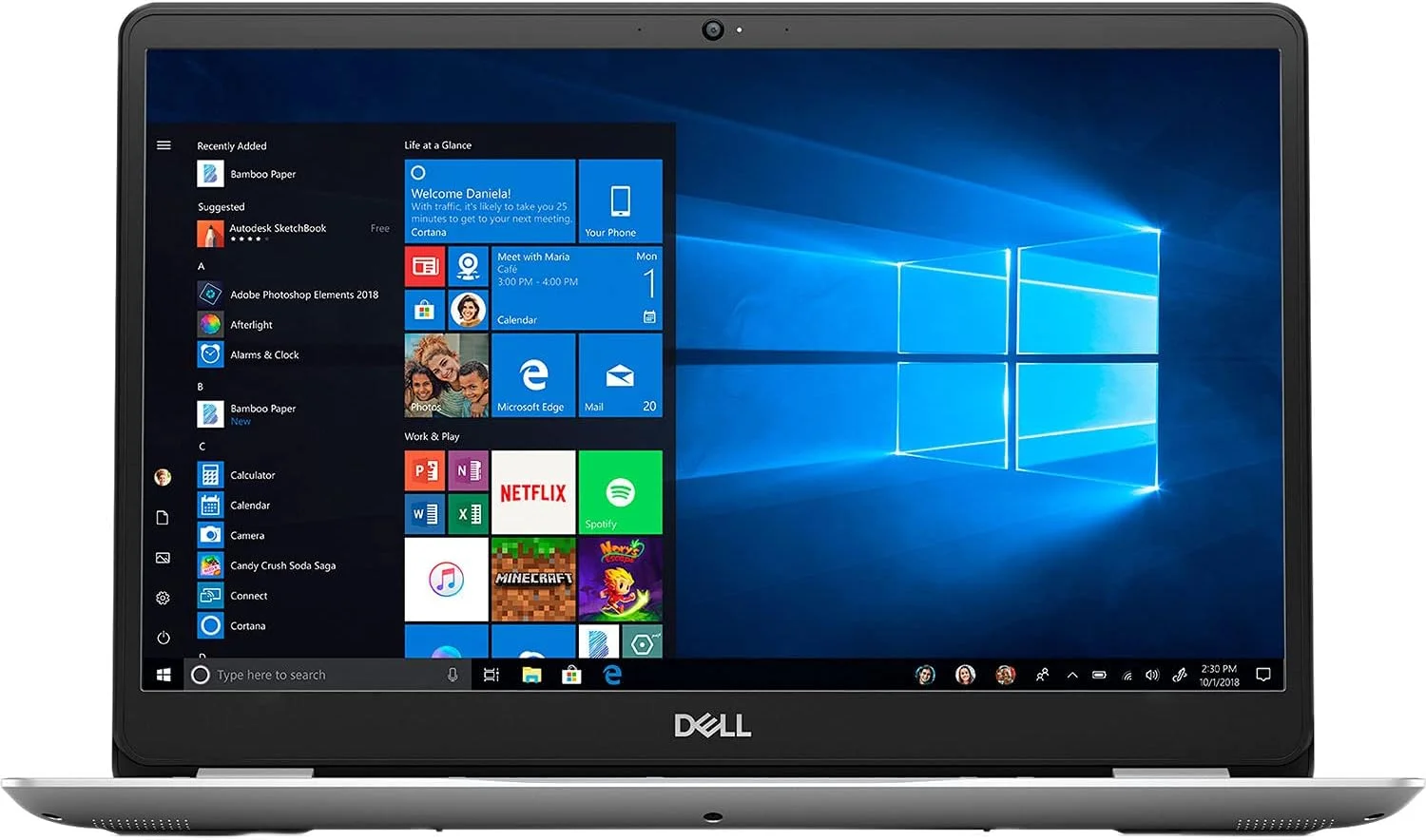 لپ تاپ Dell Inspiron 15 5584، صفحه نمایش 15.6 اینچی، پردازنده Intel Core i5، حافظه 8 گیگابایتی، درایو حالت جامد 256 گیگابایتی، ویندوز 10 هوم، I5584-5868SLV-PUS (بازسازی شده)