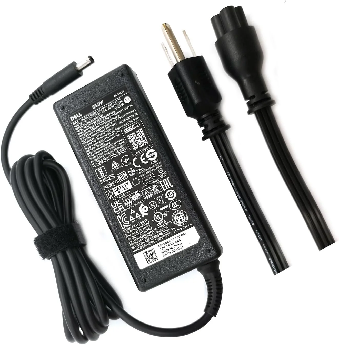 Dell 65W 4.5mm tip portable charger Latitude 3320 3330 3340 3420 3430 3435 3440 3450 3520 3530 3535 3540 AC adapter, DA65NM191