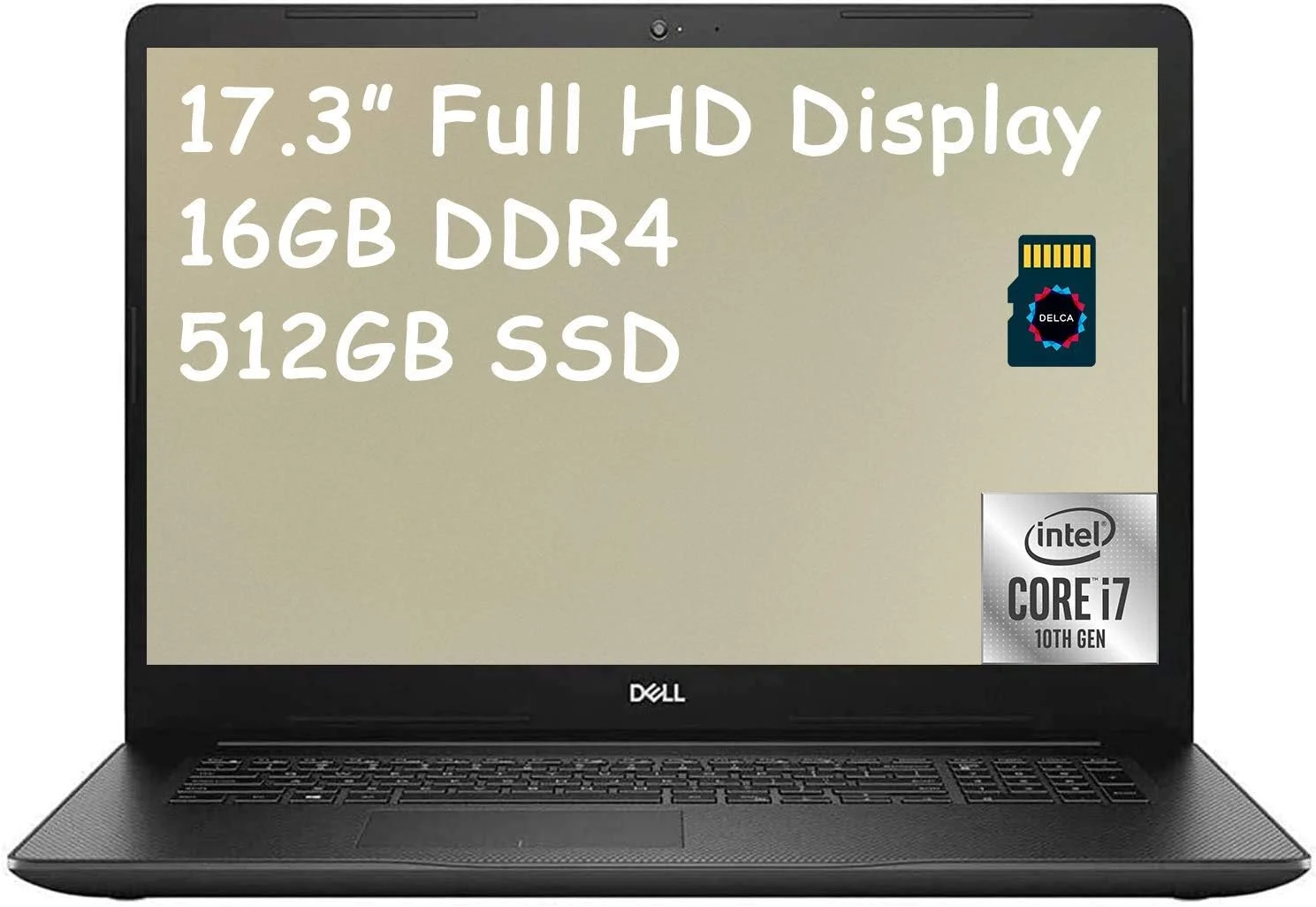 لپ تاپ تجاری ممتاز Dell (بازسازی شده) 2021 Inspiron 17 3000 3793 | صفحه نمایش 17.3 اینچی Full HD | نسل دهم پردازنده Intel Quad-Core i7-1065G7 | 16 گیگابایت DDR4 512 گیگابایت SSD | WiFi HDMI Win 10