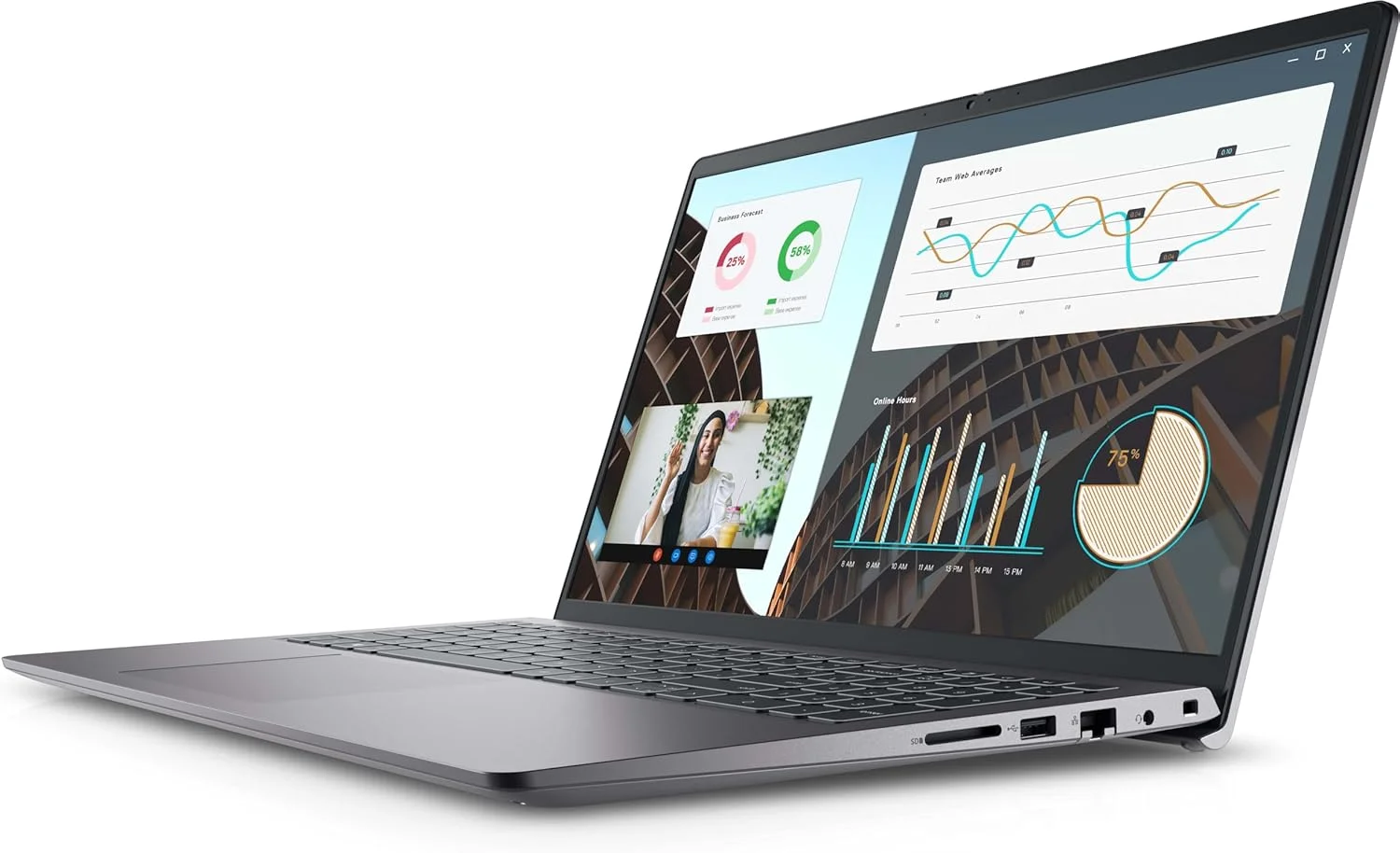 لپ تاپ Dell Vostro 3530 | صفحه نمایش 15.6 اینچی 1920x1080 FHD | پردازنده Core i7-1355U - هارد دیسک 1 ترابایتی SSD - رم 16 گیگابایتی | 10 هسته ای 1.70@ 5 گیگاهرتز ویندوز 11 پرو رنگ مشکی