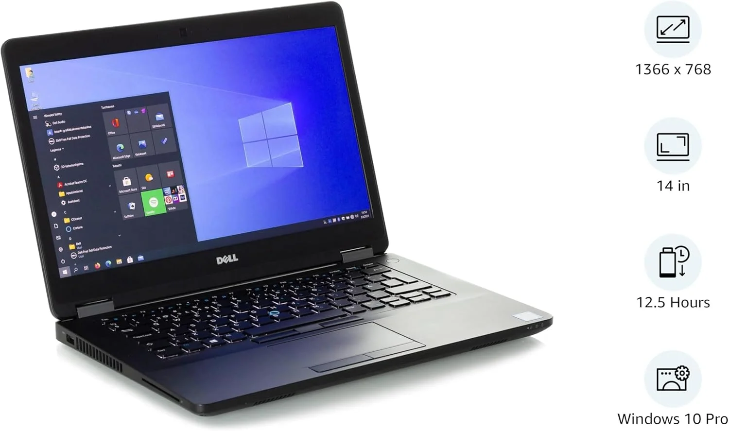 لپ تاپ تجاری دل Latitude E5470 HD (بازسازی شده) (پردازنده Intel Core i5-6300U، رم 8 گیگابایت، SSD 256 گیگابایتی، HDMI، دوربین، WiFi، کارت خوان SC) ویندوز 10 پرو، مشکی