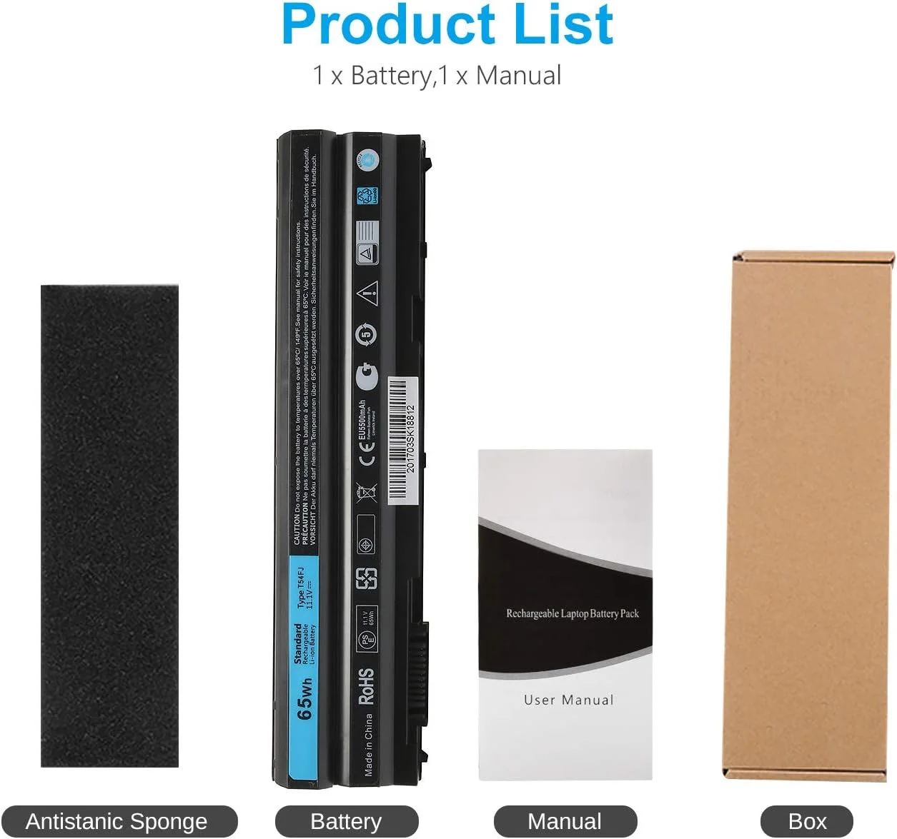 باتری جدید لپ تاپ E6420 T54FJ برای Dell Latitude E5420 E5530 E6430 E6520 E6530 E6440 E6540 E5430 E5520 Inspiron 15R (5520) 17R (5720) 17R (7720) 15R (7520) P/N:8858X T54F3 M5Y0X P8TC7 P9TJ0 R48V
