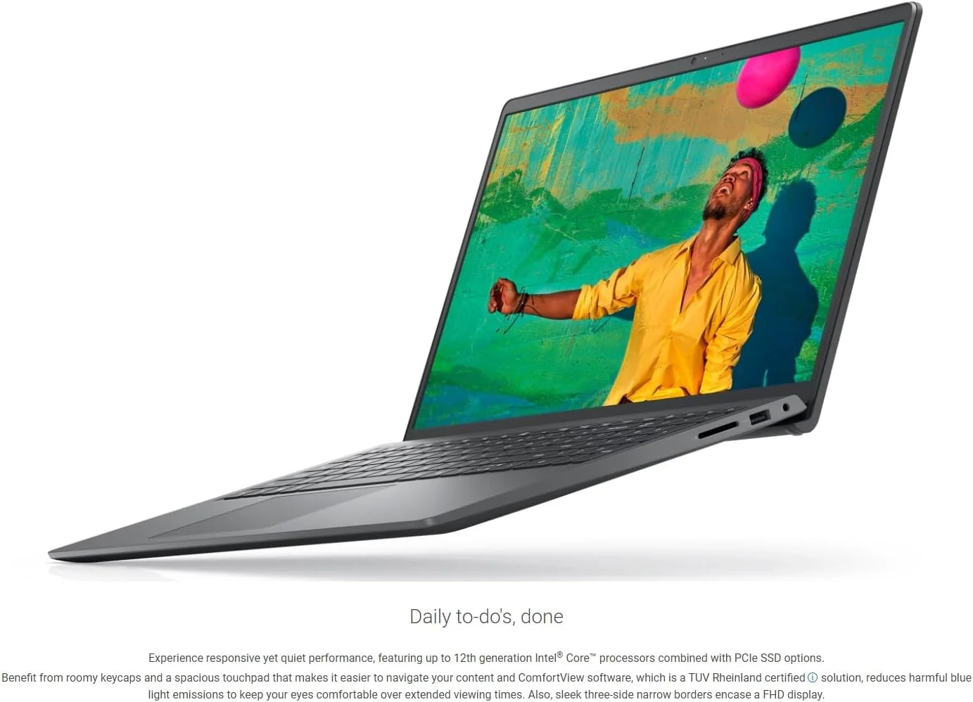لپ تاپ تجاری DELL Inspiron 15 مدل 2023، صفحه نمایش 15.6 اینچی 1920x1080 FHD، پردازنده نسل دوازدهم Intel i5-1235U با فرکانس 4.4 گیگاهرتز، رم 16 گیگابایتی، حافظه SSD 512 گیگابایتی، ویندوز 11 پرو، وب کم، بلوتوث، مشکی کربنی لپ تاپ تجاری DELL Inspiron 15 مدل 2023، صفحه نمایش 15.6 اینچی 1920x1080 FHD، پردازنده نسل دوازدهم Intel i5-1235U با فرکانس 4.4 گیگاهرتز، رم 16 گیگابایتی، حافظه SSD 512 گیگابایتی، ویندوز 11 پرو، وب کم، بلوتوث، مشکی کربنی