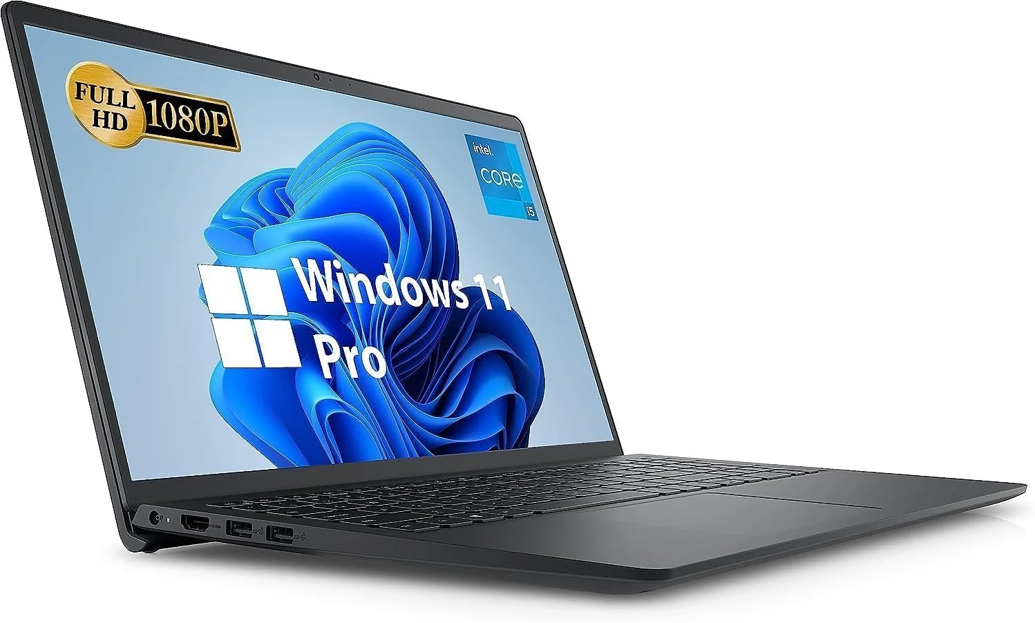 لپ تاپ تجاری DELL Inspiron 15 مدل 2023، صفحه نمایش 15.6 اینچی FHD با رزولوشن 1920x1080، پردازنده نسل دوازدهم Intel i5-1235U با فرکانس 1.30 تا 4.4 گیگاهرتز، 16 گیگابایت رم، 1 ترابایت SSD، ویندوز 11، وب کم، بلوتوث، مشکی کربنی