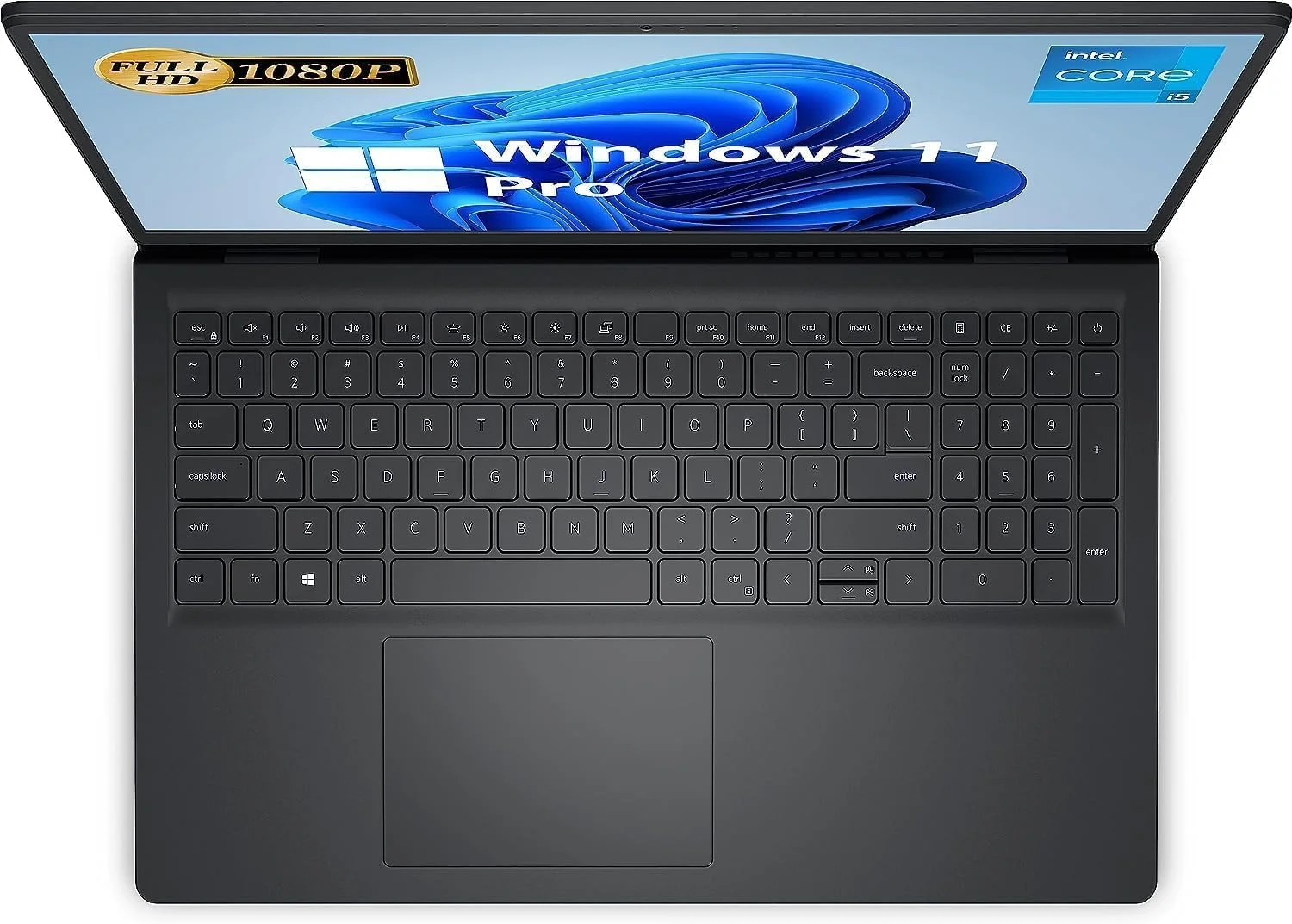 لپ تاپ تجاری DELL Inspiron 15 مدل 2023، صفحه نمایش 15.6 اینچی FHD با رزولوشن 1920x1080، پردازنده نسل دوازدهم Intel i5-1235U با فرکانس 1.30 تا 4.4 گیگاهرتز، 16 گیگابایت رم، 1 ترابایت SSD، ویندوز 11، وب کم، بلوتوث، مشکی کربنی