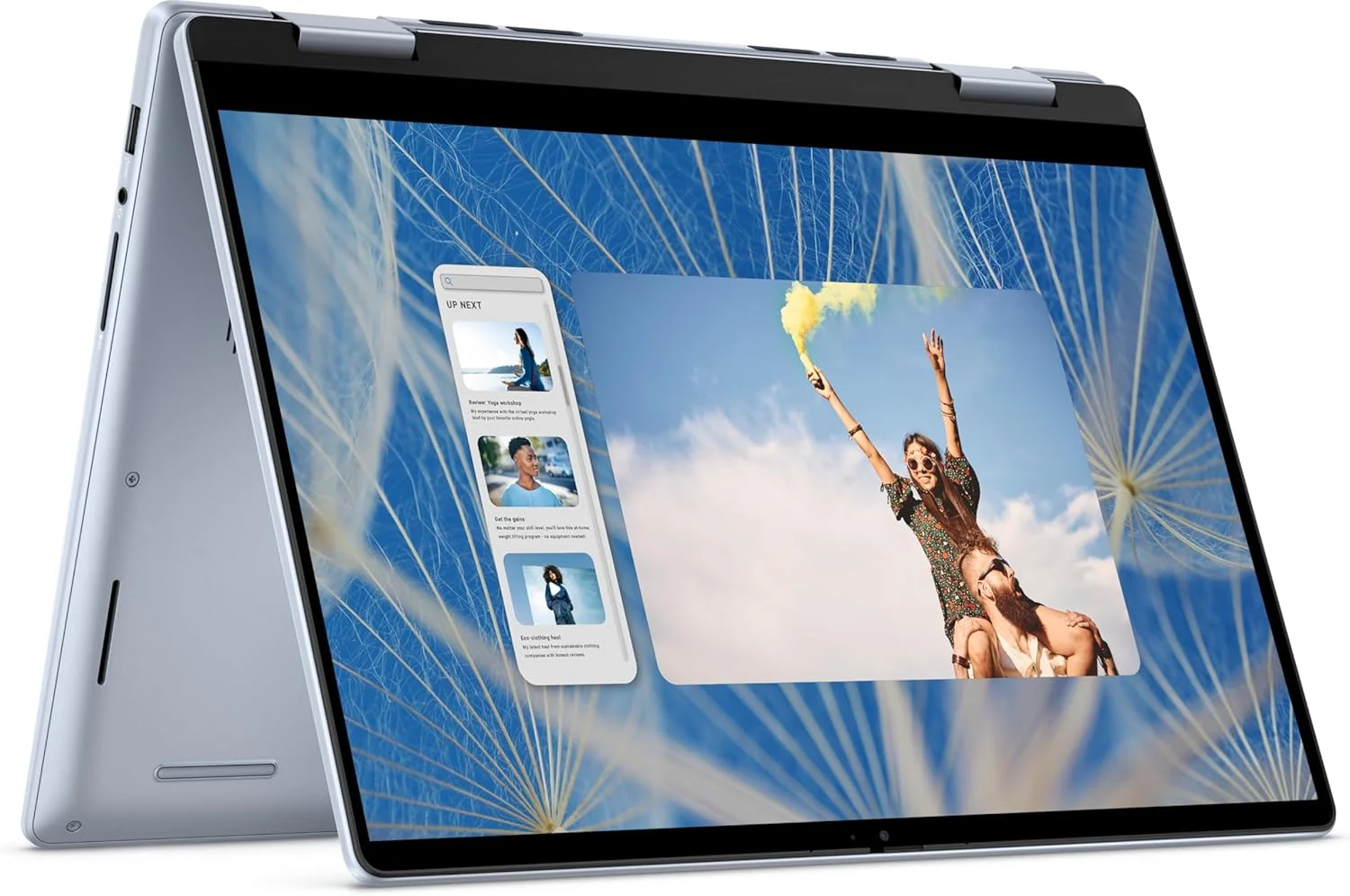 Inspiron 7440 2-in-1، پردازنده Intel Core 7-150U، رم 16 گیگابایت / حافظه SSD 1 ترابایت، صفحه نمایش 14 اینچ FHD+ (صفحه لمسی، x360، حسگر اثر انگشت)، ویندوز 11 هوم، کیبورد انگلیسی با نور پس زمینه، آبی یخی