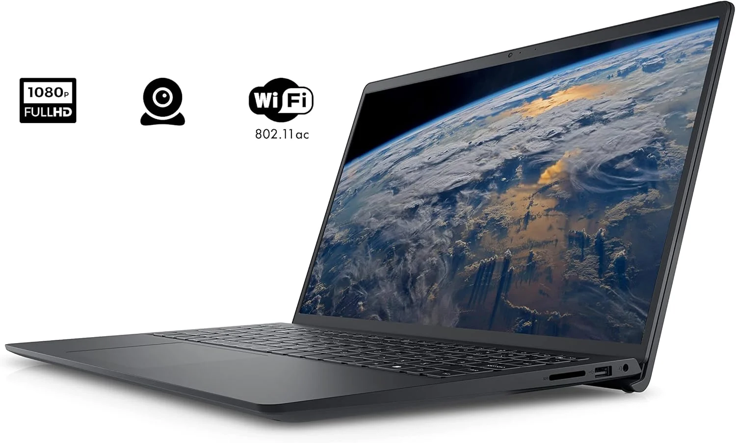 جدیدترین لپ تاپ Inspiron 15، صفحه نمایش لمسی 15.6 اینچی FHD، پردازنده Intel Core i5-1235U، رم 32 گیگابایتی، SSD NVMe M.2 PCIe 1 ترابایتی، کارت خوان SD، وب کم، HDMI، WiFi، ویندوز 11 هوم، مشکی (ارتقا یافته)