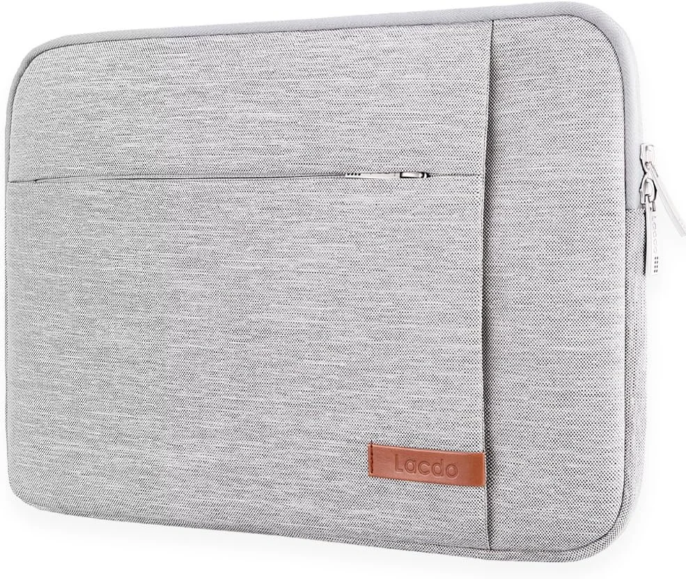 کیف آستین لپ تاپ 14 اینچی Lacdo برای HP EliteBook 840، Pavilion X360 / Lenovo IdeaPad، ThinkPad / ASUS ZenBook، VivoBook / Dell Inspiron، Latitude / HP Acer Chromebook ضد آب، خاکستری