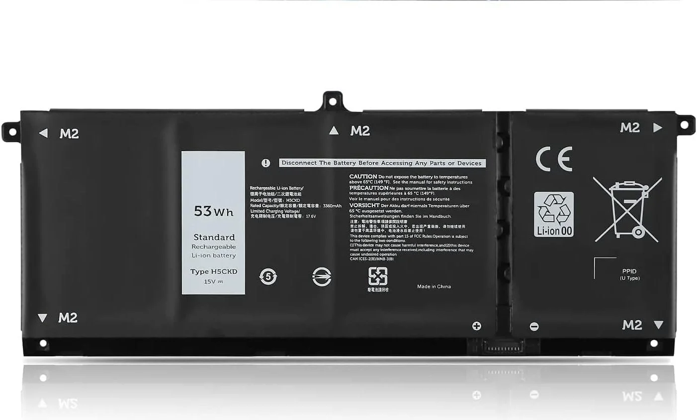 باتری لپ تاپ 15 ولت 53 وات ساعت H5CKD سازگار با Dell 9077G 09077G TXD03 0TXD03 0H5CKD JK6Y6 Inspiron 5300 5301 5401 5402 5408 5409 5501 5502 5508 5509 Series: