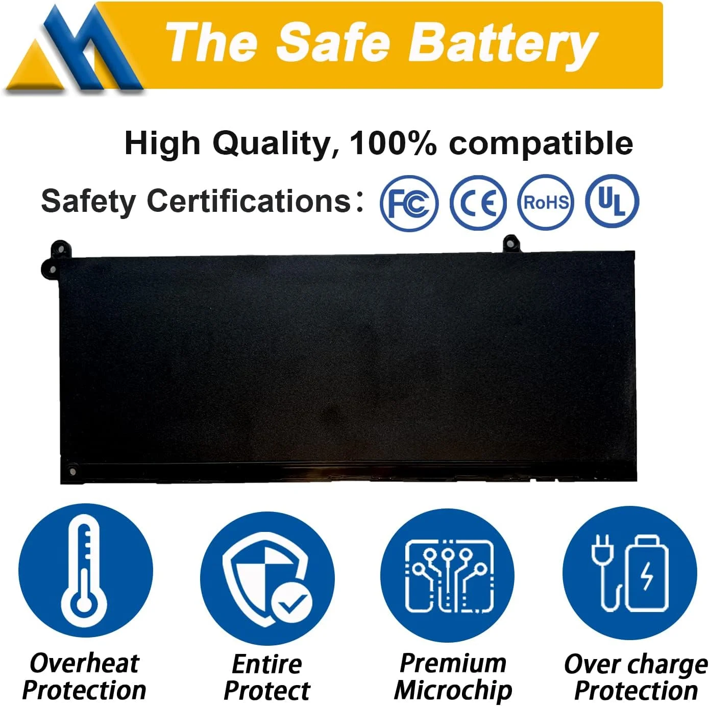 باتری جایگزین Mobik G91J0 41Wh برای Dell Latitude 3320 3330 3420 3520 Inspiron 3510 3511 3515 3525 3530 5310 5410 5418 5510 5515 5518 14 Plus 7420 7415 2-in-1 Vostro 5620 5625 V6W33 TN70C 11.25V