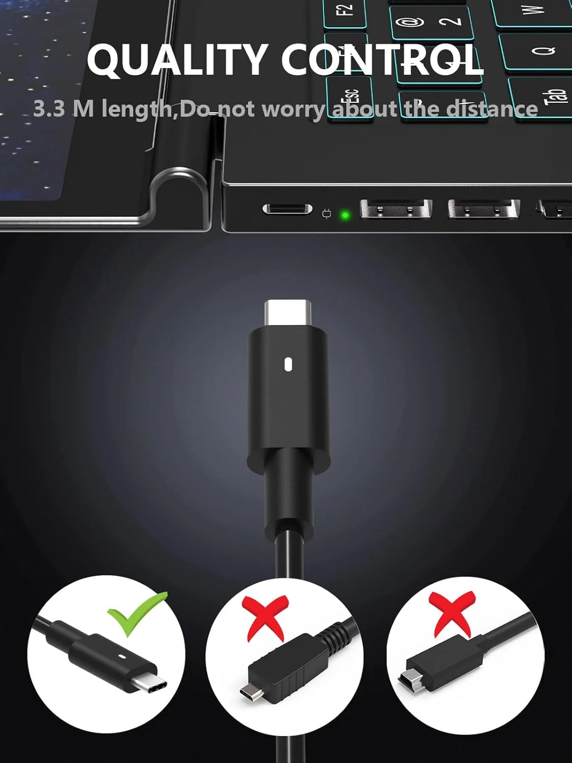 شارژر لپ تاپ 65 واتی USB C میکسیاچه سازگار با Dell Latitude، XPS، Inspiron، Vostro، Chromebook و همه آداپتورهای برق USB C