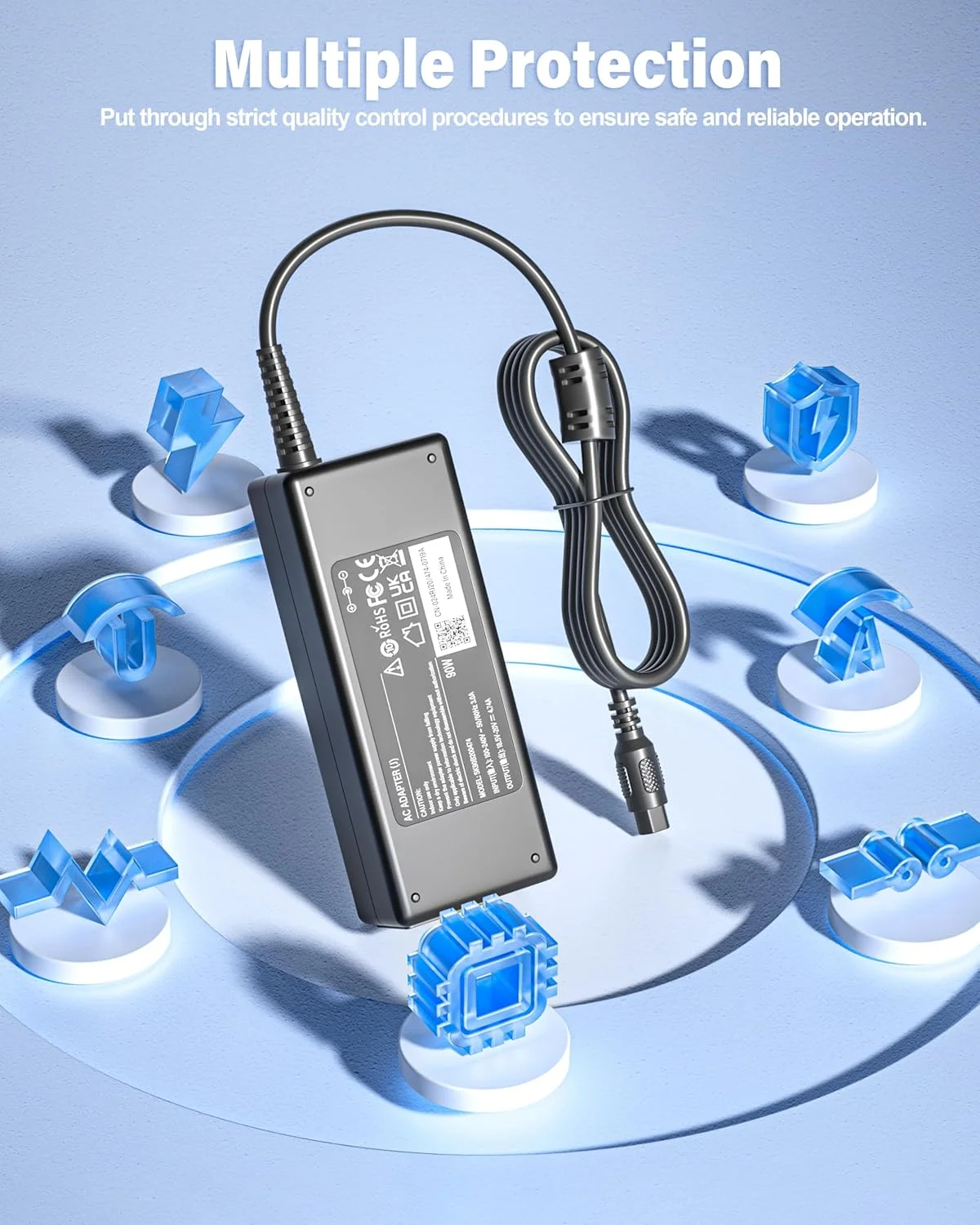 شارژر لپ تاپ یونیورسال 90 واتی NATNO آداپتور AC برای HP Lenovo Dell Acer Asus Toshiba Samsung Sony Fujitsu IBM Gateway Notebook Ultrabook Chromebook منبع تغذیه با 15 کانکتور
