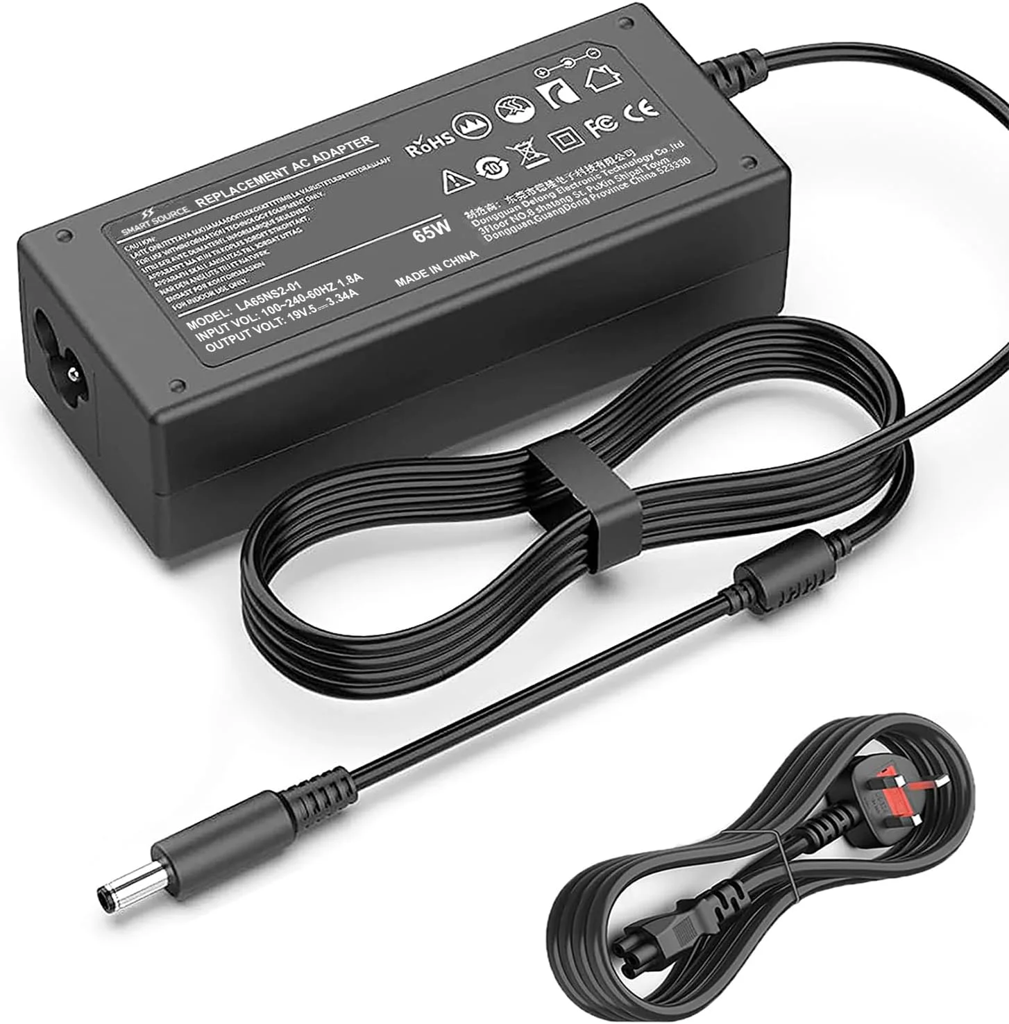 شارژر 65 وات 45 وات SMART SOURCE برای Dell Inspiron، آداپتور جایگزین سازگار با Inspiron 13 14 15 17 3000 5000 7000 3505 3593 3585 5570 5370 Vostro 14 15 Series Latitude 3520 3390 XPS 13 14