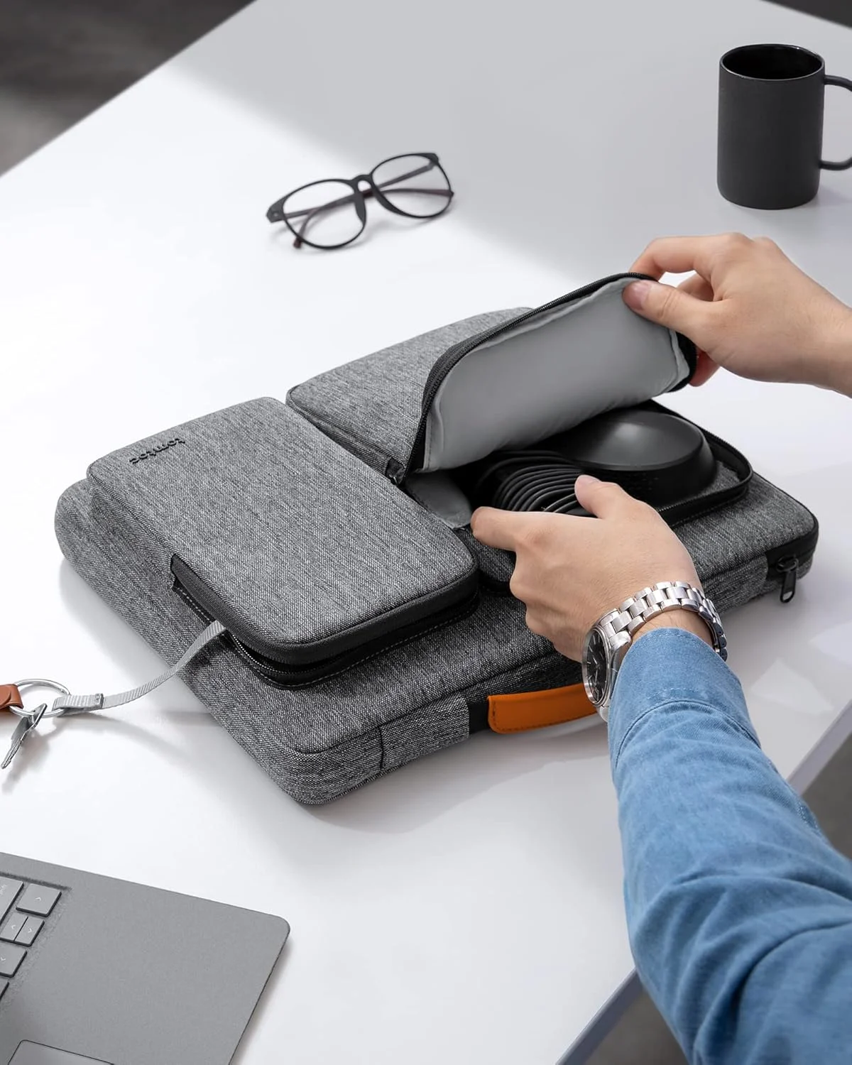 کیف محافظ لپ تاپ تومتک 360 مناسب برای لپ تاپ های 13/14/15/15.6/16 اینچی جدید MacBook Air/Pro M2/M1