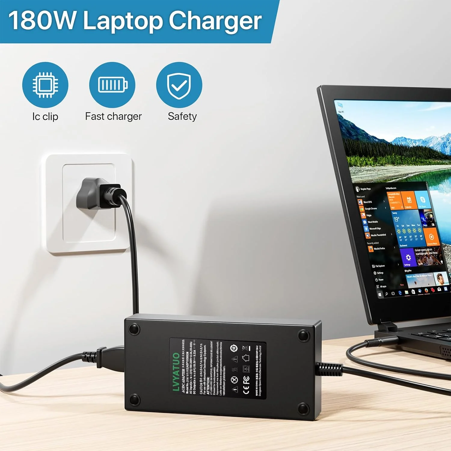 آداپتور AC لپ تاپ LVYATUO برای شارژر لپ تاپ گیمینگ MSI 180W 150W 120W، سیم برق MSI GF63 GF75 Thin آداپتور AC لپ تاپ LVYATUO برای شارژر لپ تاپ گیمینگ MSI 180W 150W 120W، سیم برق MSI GF63 GF75 Thin