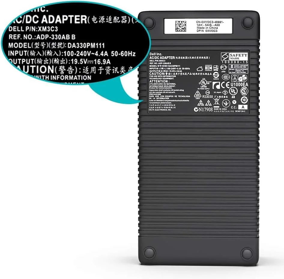 شارژر لپ تاپ 330W 19.5V 16.9A ADP-330AB D سازگار با MSI Alienware X711 MSI GT83VR MSI Desktop Trident 3 Series P370SM-A (4 سوراخ)
