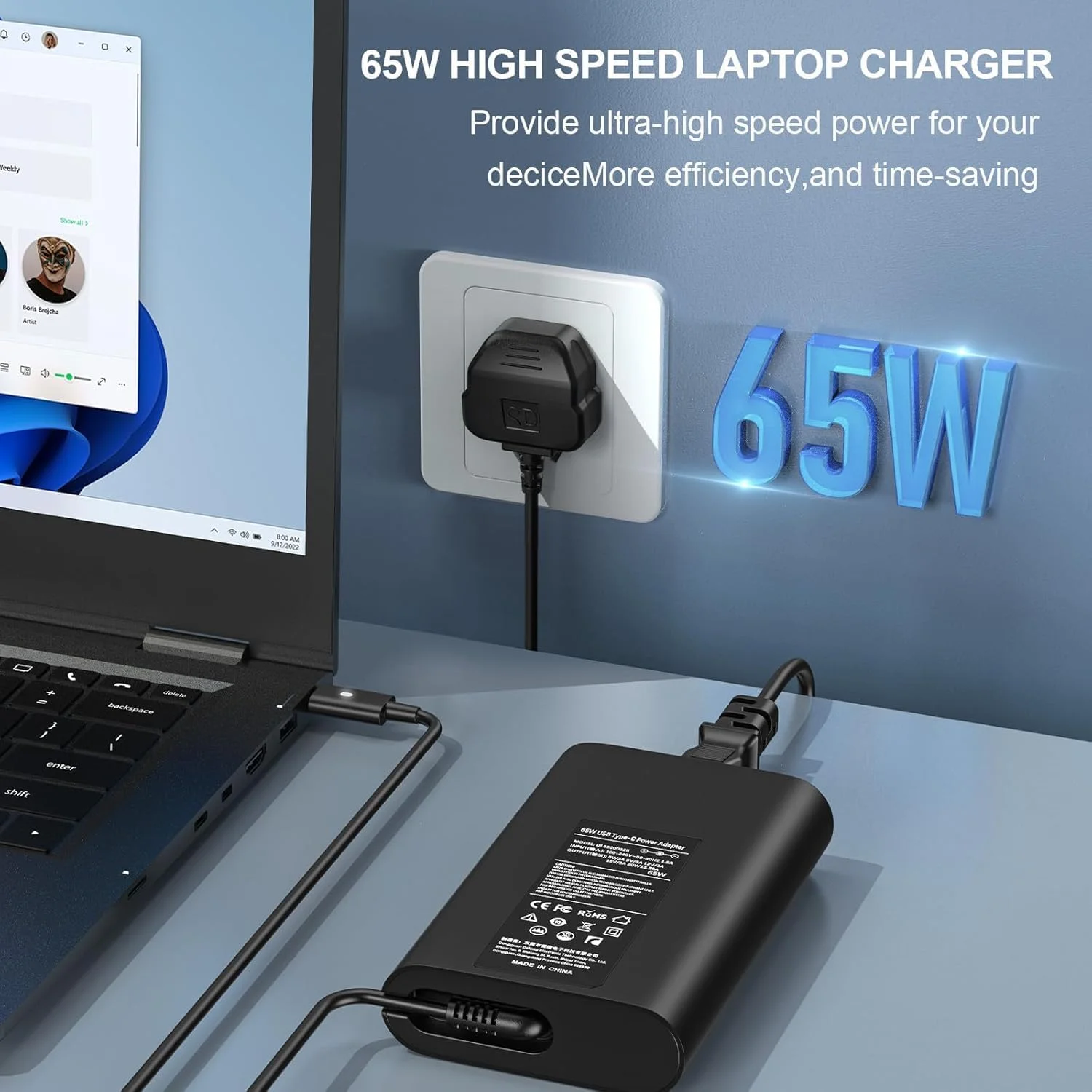 شارژر لپ تاپ 65 واتی Type C برای Dell XPS Latitude 5540 5440 5520 7420 7440 7530، Lenovo، Thinkpad، HP، MSI، Huawei، Samsung، Galaxy، ASUS، Acer، MacBook Pro/Air آداپتور برق USB C یونیورسال شارژر لپ تاپ 65 واتی Type C برای Dell XPS Latitude 5540 5440 5520 7420 7440 7530، Lenovo، Thinkpad، HP، MSI، Huawei، Samsung، Galaxy، ASUS، Acer، MacBook Pro/Air آداپتور برق USB C یونیورسال