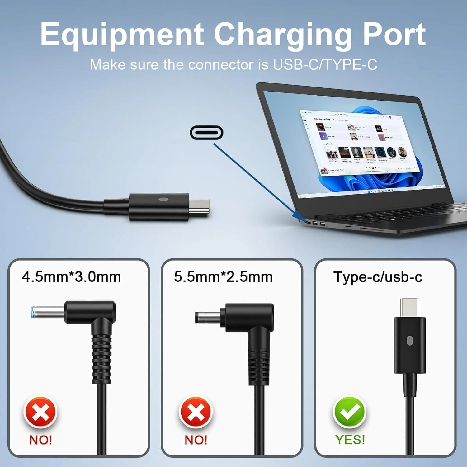 شارژر لپ تاپ 65 واتی Type C برای Dell XPS Latitude 5540 5440 5520 7420 7440 7530، Lenovo، Thinkpad، HP، MSI، Huawei، Samsung، Galaxy، ASUS، Acer، MacBook Pro/Air آداپتور برق USB C جهانی شارژر لپ تاپ 65 واتی Type C برای Dell XPS Latitude 5540 5440 5520 7420 7440 7530، Lenovo، Thinkpad، HP، MSI، Huawei، Samsung، Galaxy، ASUS، Acer، MacBook Pro/Air آداپتور برق USB C جهانی