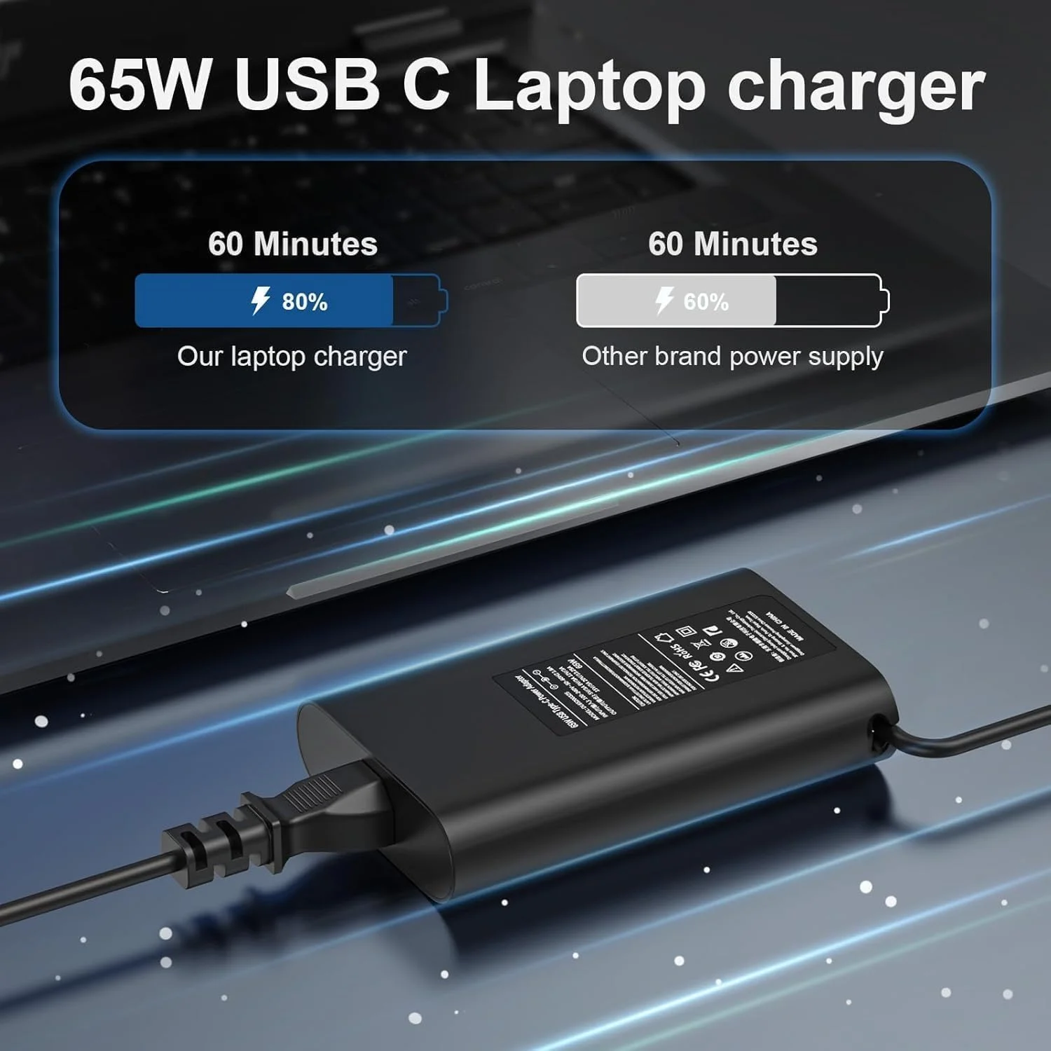 شارژر لپ تاپ 65 واتی Type C برای Dell XPS Latitude 5540 5440 5520 7420 7440 7530، Lenovo، Thinkpad، HP، MSI، Huawei، Samsung، Galaxy، ASUS، Acer، MacBook Pro/Air آداپتور برق USB C جهانی شارژر لپ تاپ 65 واتی Type C برای Dell XPS Latitude 5540 5440 5520 7420 7440 7530، Lenovo، Thinkpad، HP، MSI، Huawei، Samsung، Galaxy، ASUS، Acer، MacBook Pro/Air آداپتور برق USB C جهانی