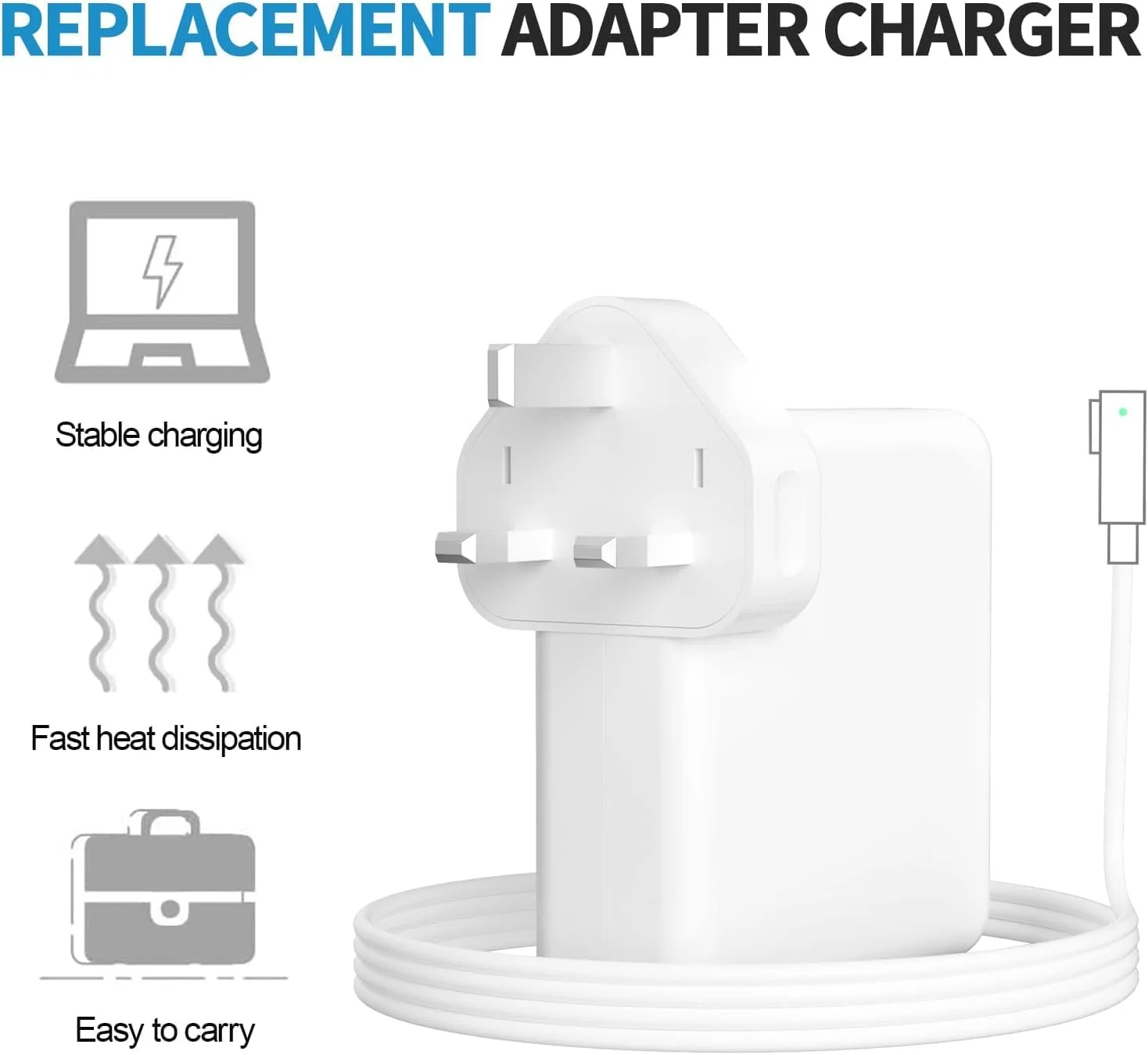 شارژر 45 واتی مک بوک پرو STS، آداپتور برق L-Tip جایگزین شارژر لپ تاپ سازگار با مک بوک ایر/پرو 13 اینچی و مدل های 2009/2010/2011-Mid/2012 A1244/A1269/A1270/1466 - سفید (45W ~ L) شارژر 45 واتی مک بوک پرو STS، آداپتور برق L-Tip جایگزین شارژر لپ تاپ سازگار با مک بوک ایر/پرو 13 اینچی و مدل های 2009/2010/2011-Mid/2012 A1244/A1269/A1270/1466 - سفید (45W ~ L)
